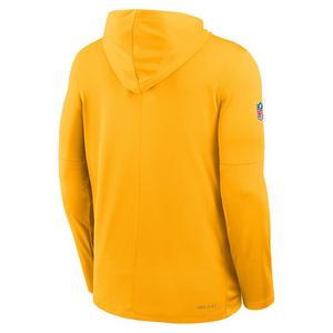 Nike Pittsburgh Steelers Long Sleeve Hoodie Tee-Yellow