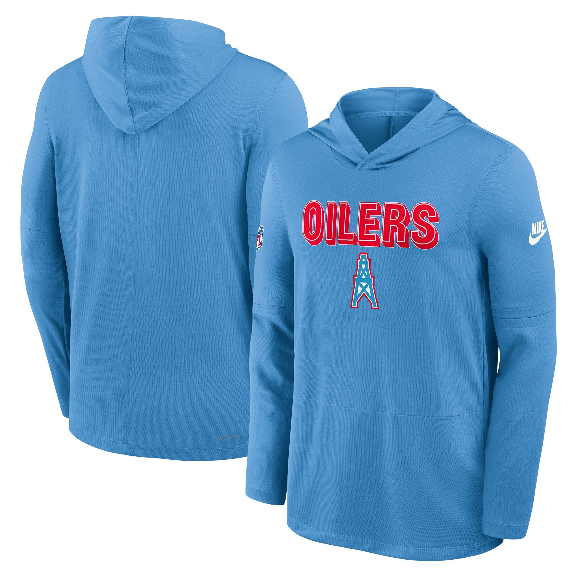 Nike Tennessee Titans Long Sleeve Hoodie Tee-Light Blue - LT BLUE Thumbnail View 3