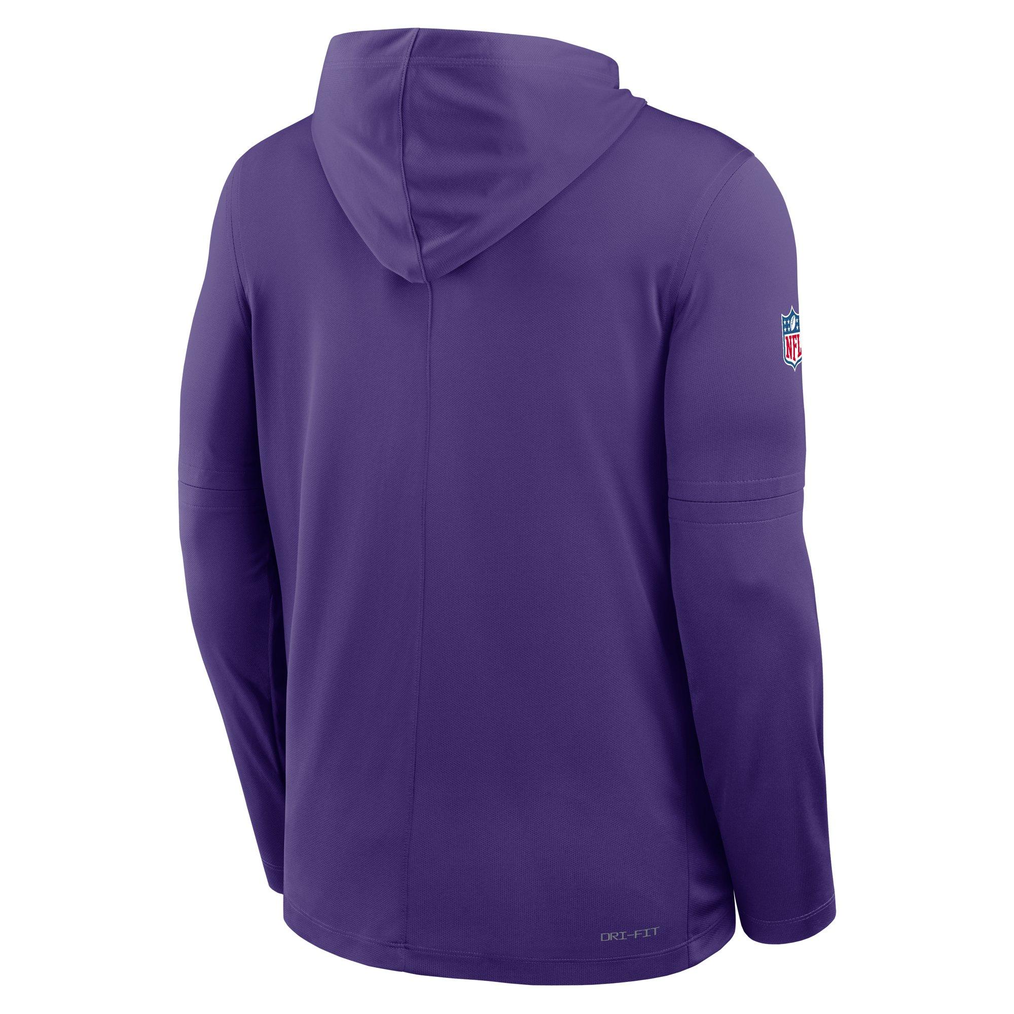 Nike Minnesota Vikings Long Sleeve Hoodie Tee-Purple - PURPLE Thumbnail View 2