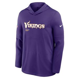 Nike Minnesota Vikings Long Sleeve Hoodie Tee-Purple