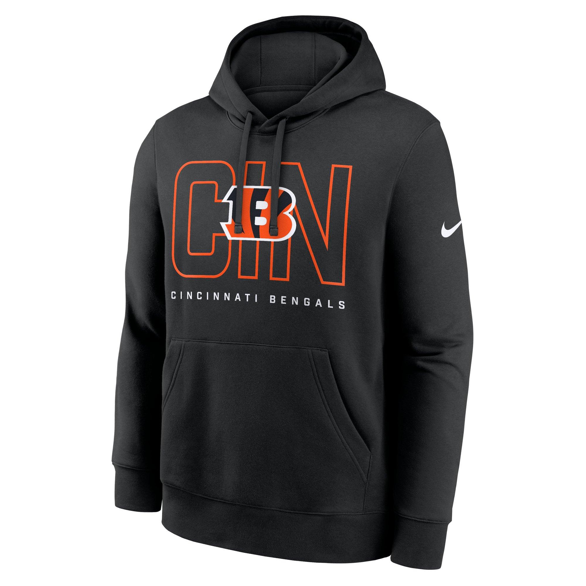 Nike Men's Cincinnati Bengals 2025 Club Hoodie-Black - BLACK Thumbnail View 1