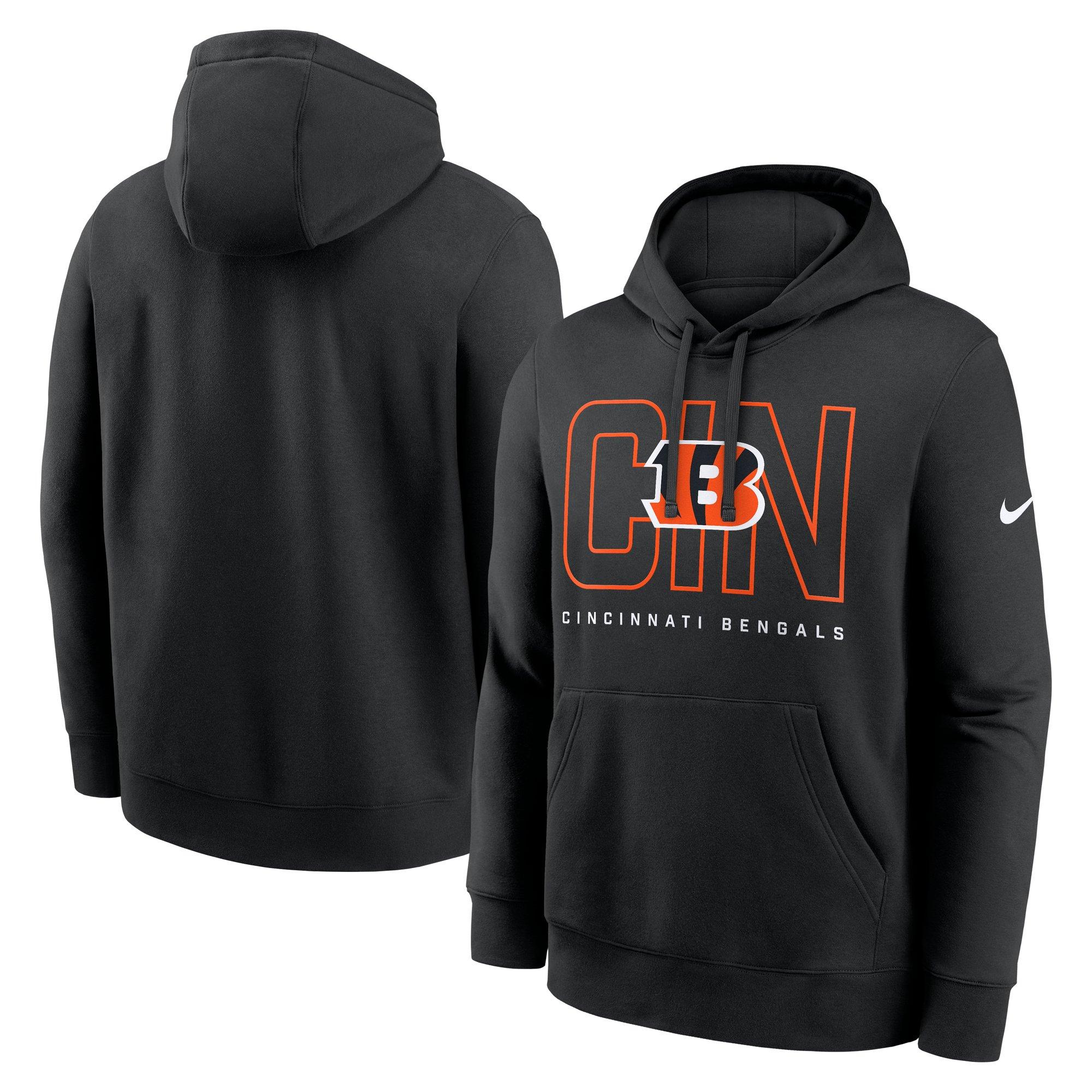 Nike Men's Cincinnati Bengals 2025 Club Hoodie-Black - BLACK Thumbnail View 3