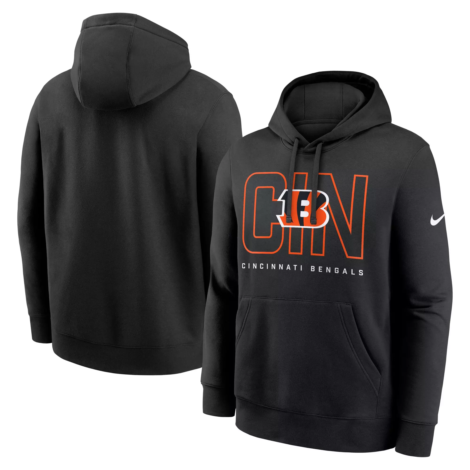 Nike Men's Cincinnati Bengals 2025 Club Hoodie-Black - BLACK