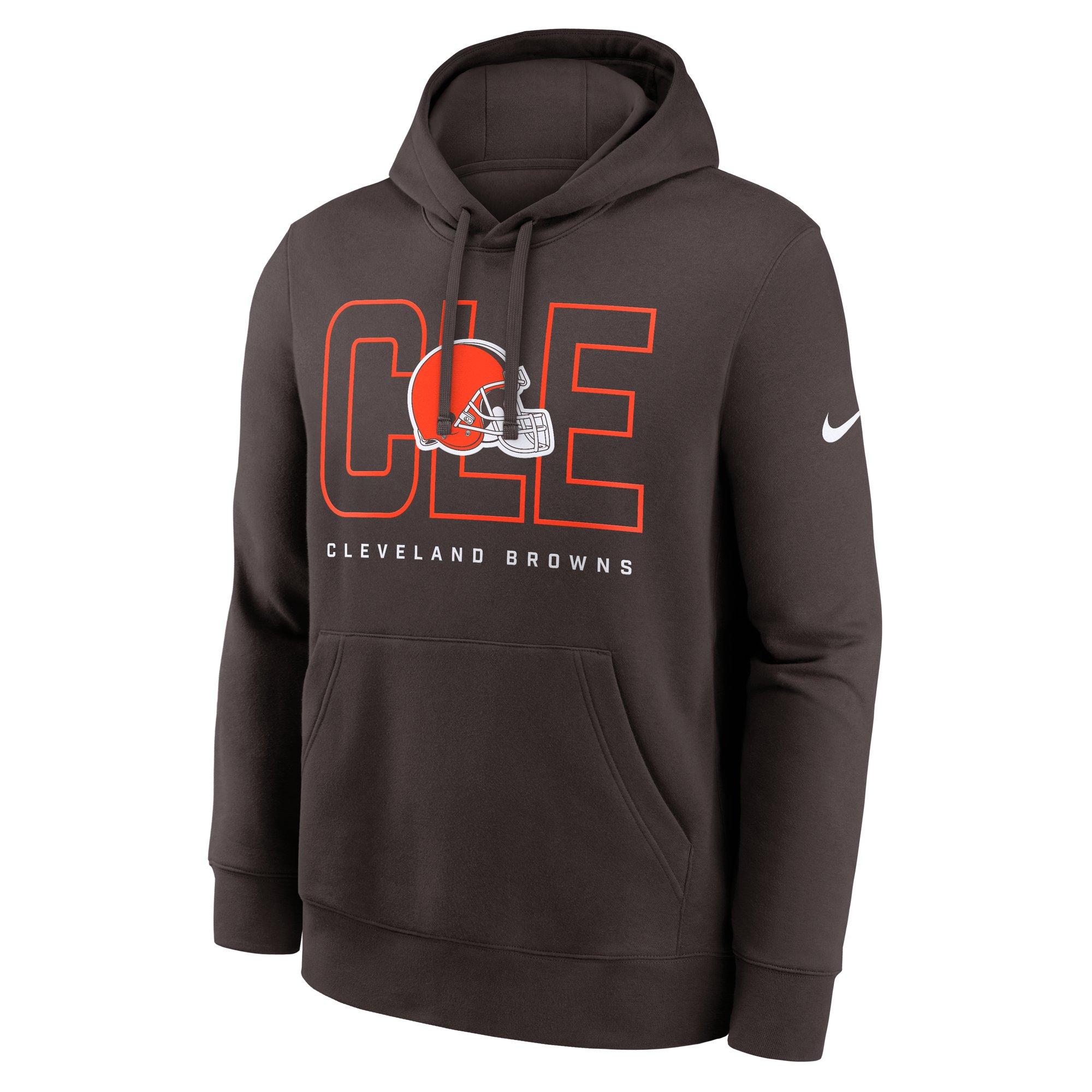 Nike Men's Cleveland Browns 2025 Club Hoodie-Brown - BROWN Thumbnail View 1