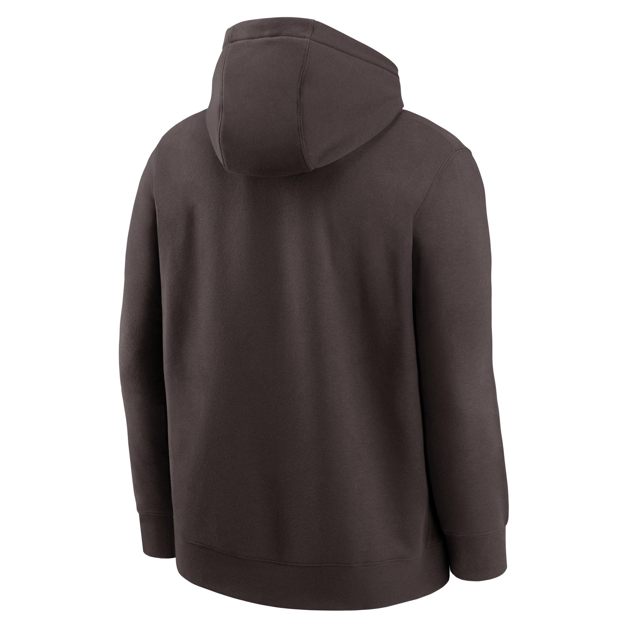 Nike Men's Cleveland Browns 2025 Club Hoodie-Brown - BROWN Thumbnail View 2