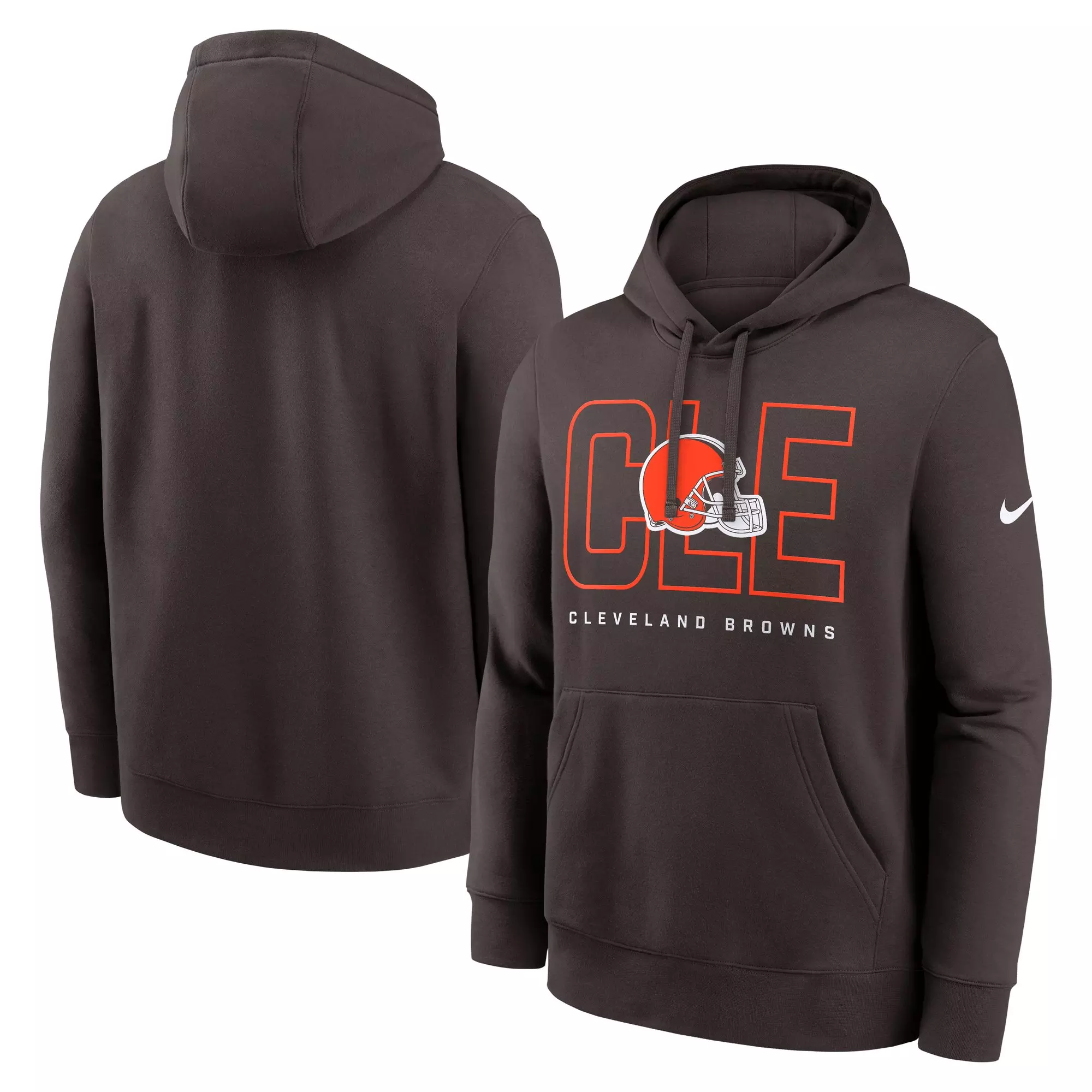 Nike Men's Cleveland Browns 2025 Club Hoodie-Brown - BROWN