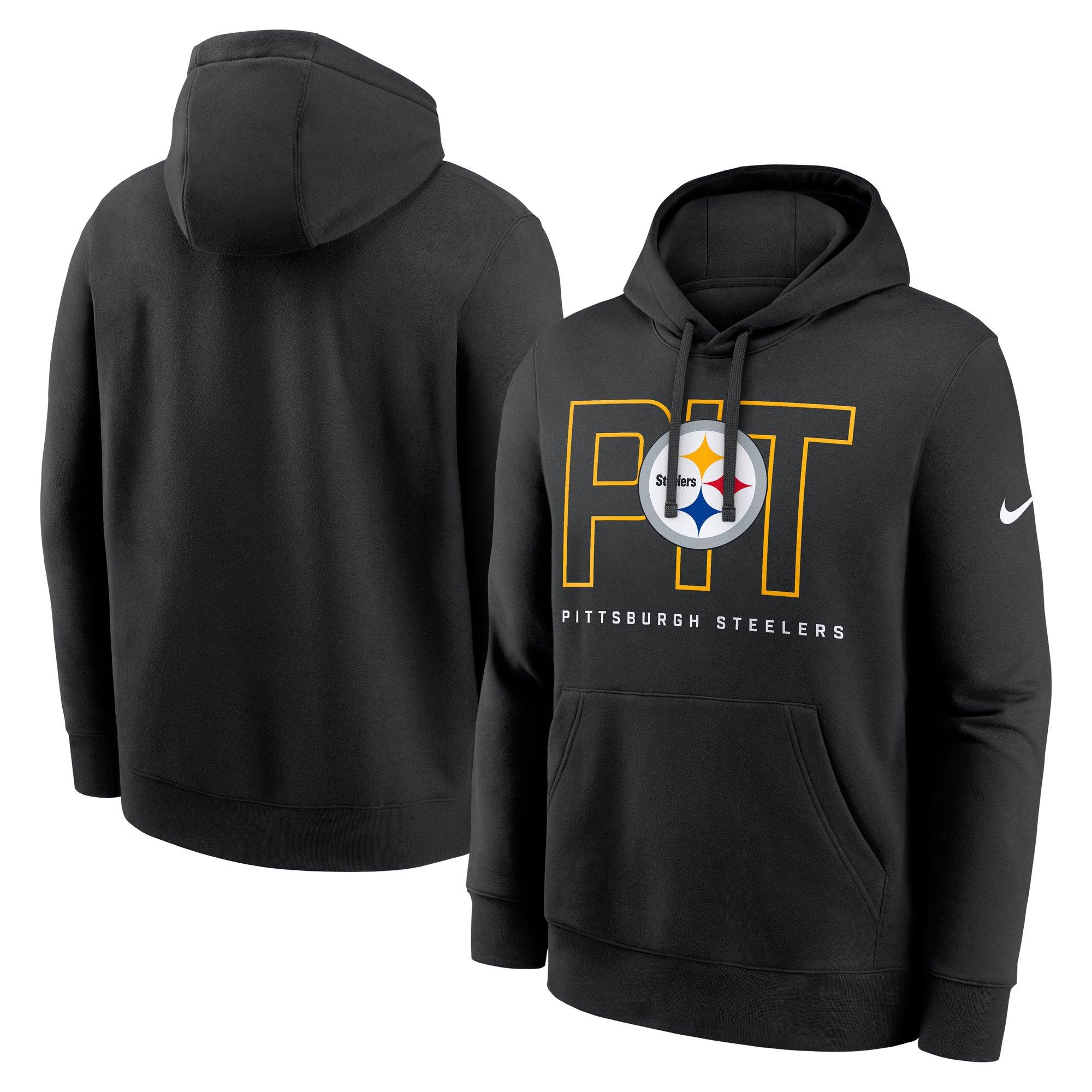 Nike Men's Pittsburgh Steelers 2025 Club Hoodie-Black - BLACK Thumbnail View 3