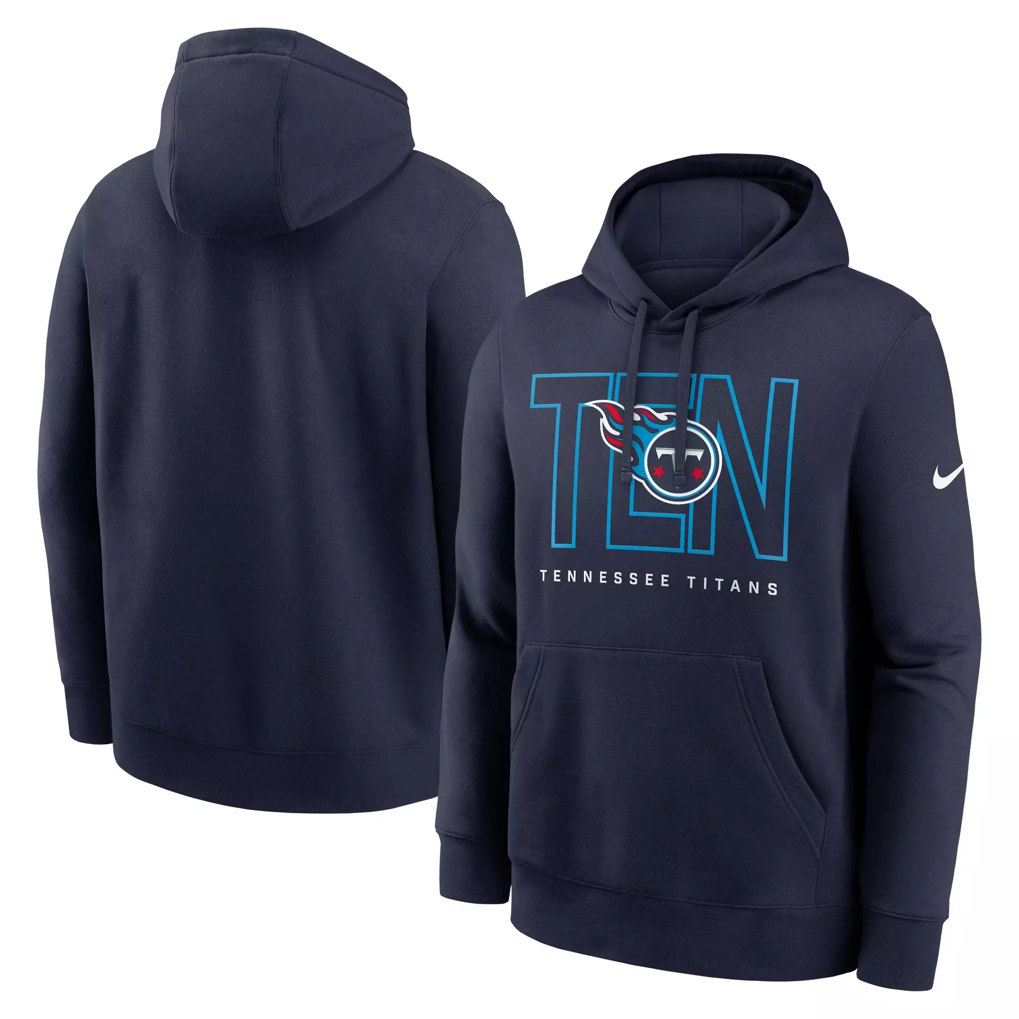 Nike Men's Tennessee Titans 2025 Club Hoodie-Navy - NAVY