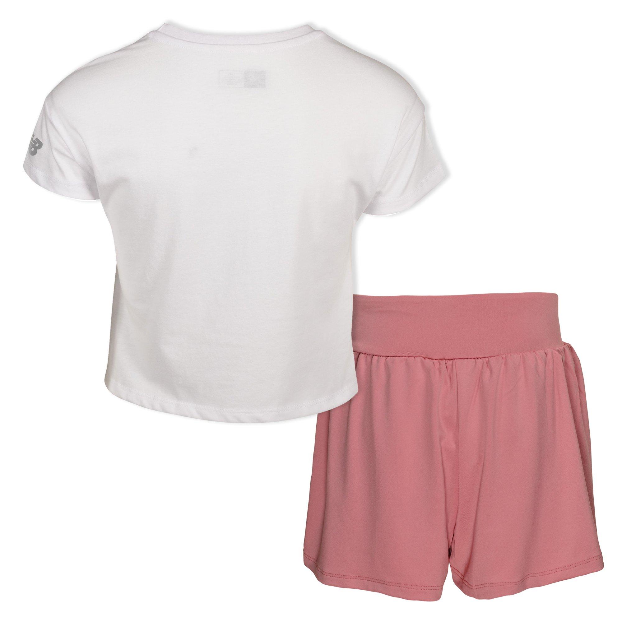 New Balance 2-Piece Rib Tee & Short Little Girls' Set