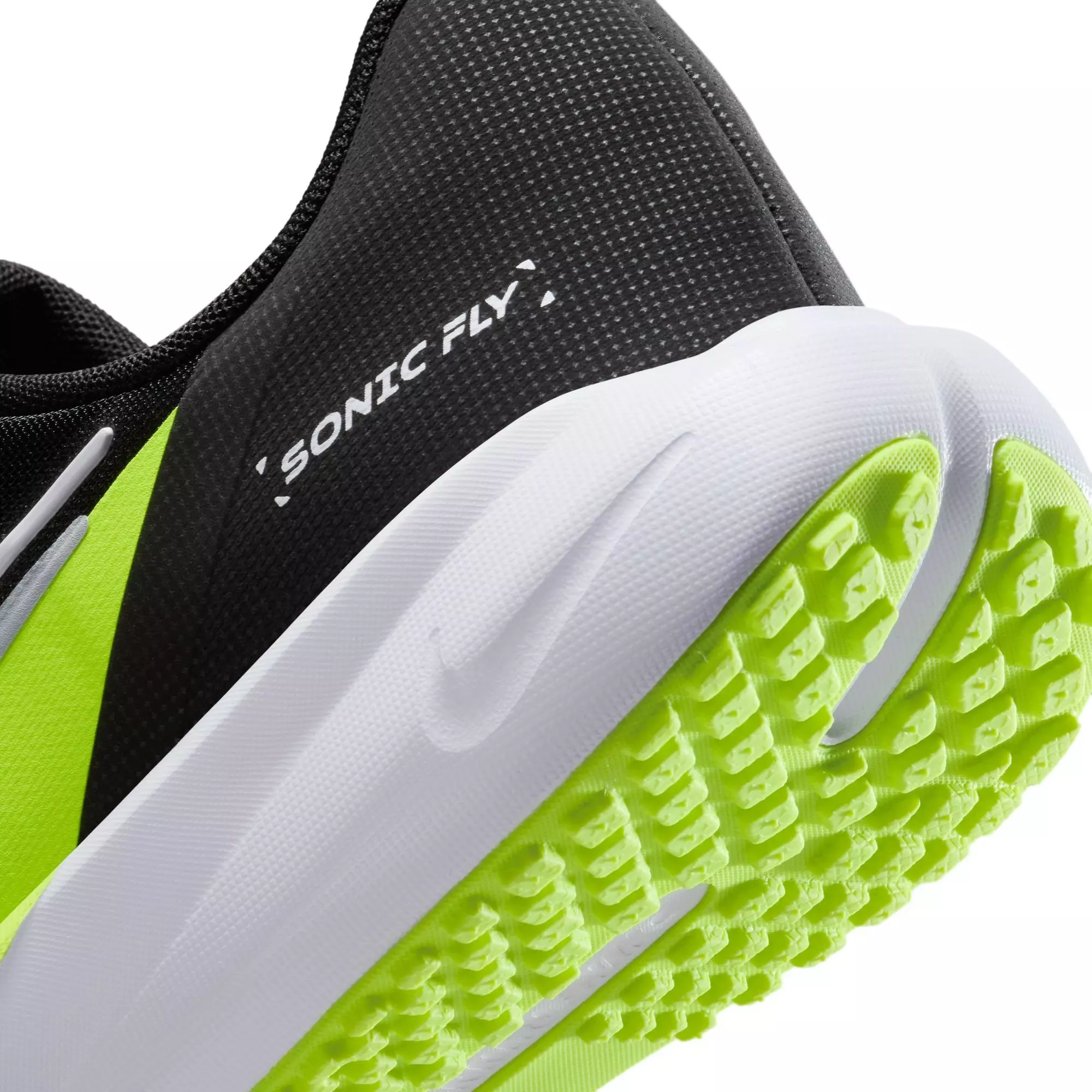 Nike Sonic Fly "Black/Wolf Grey/White/Volt" Grade School Boys' Running Shoe - BLACK/VOLT