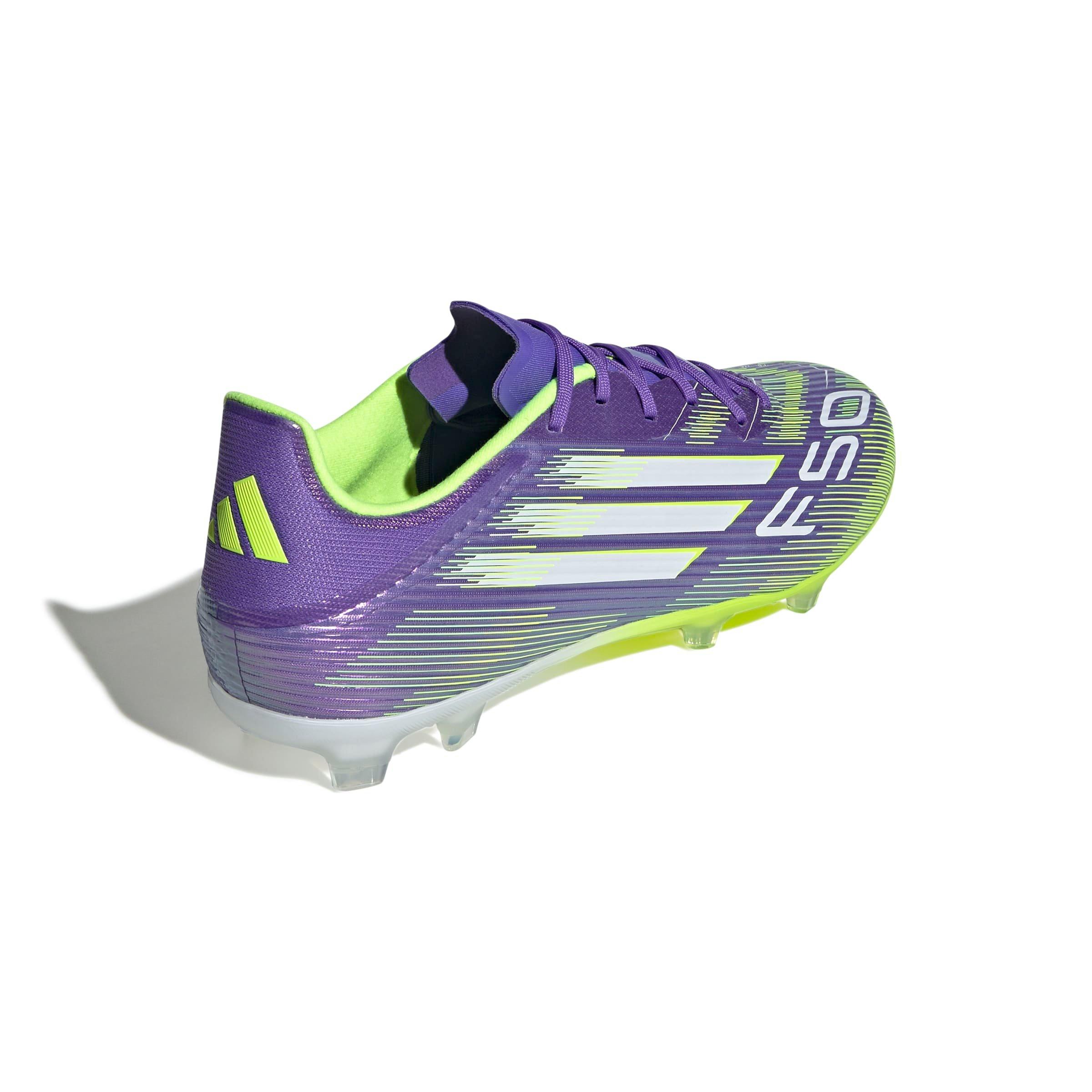 adidas F50 League "Radient" Men's Soccer Cleat - PURPLE/YELLOW Thumbnail View 3