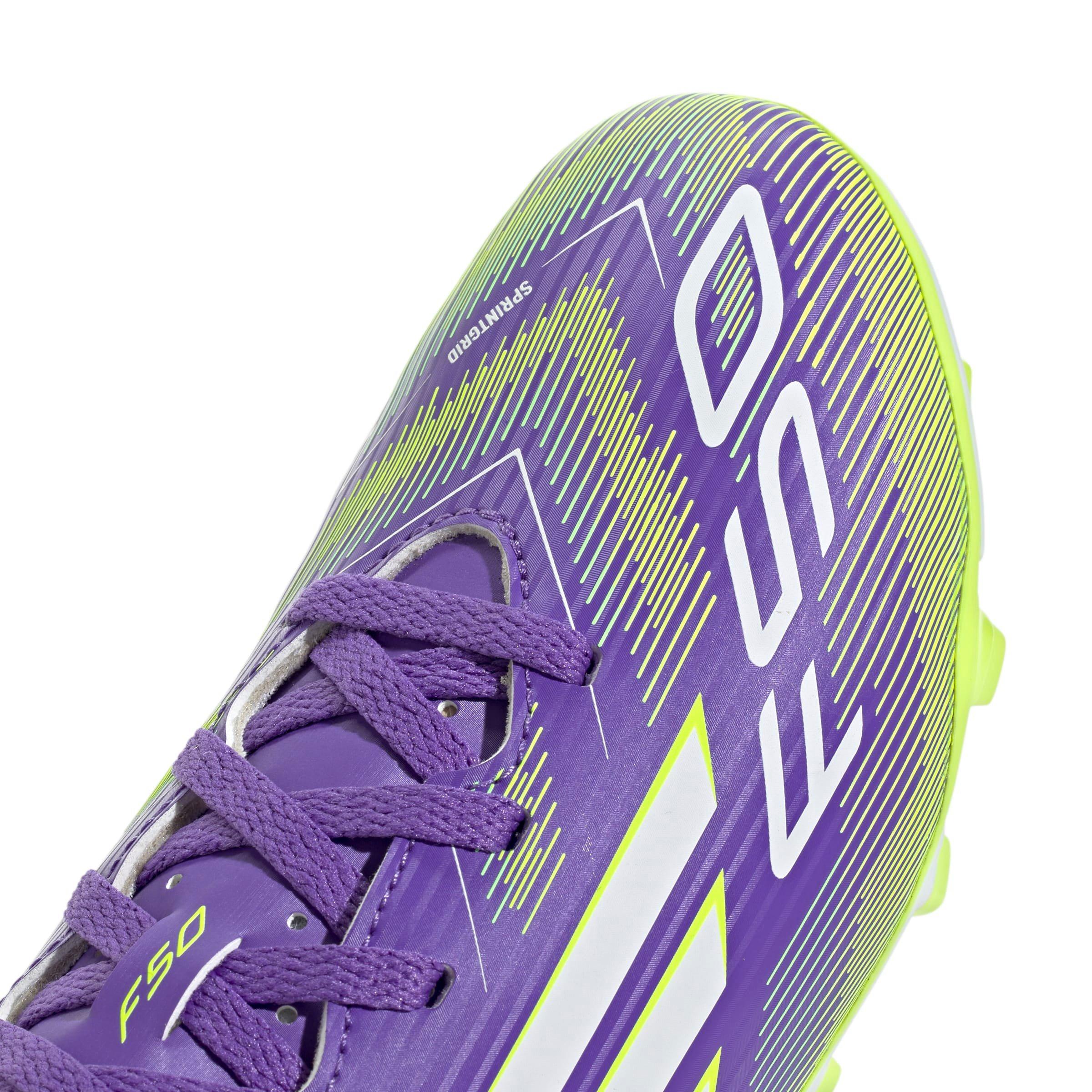 adidas F50 League "Radient" Grade School Kids' Soccer Cleat - PURPLE/YELLOW