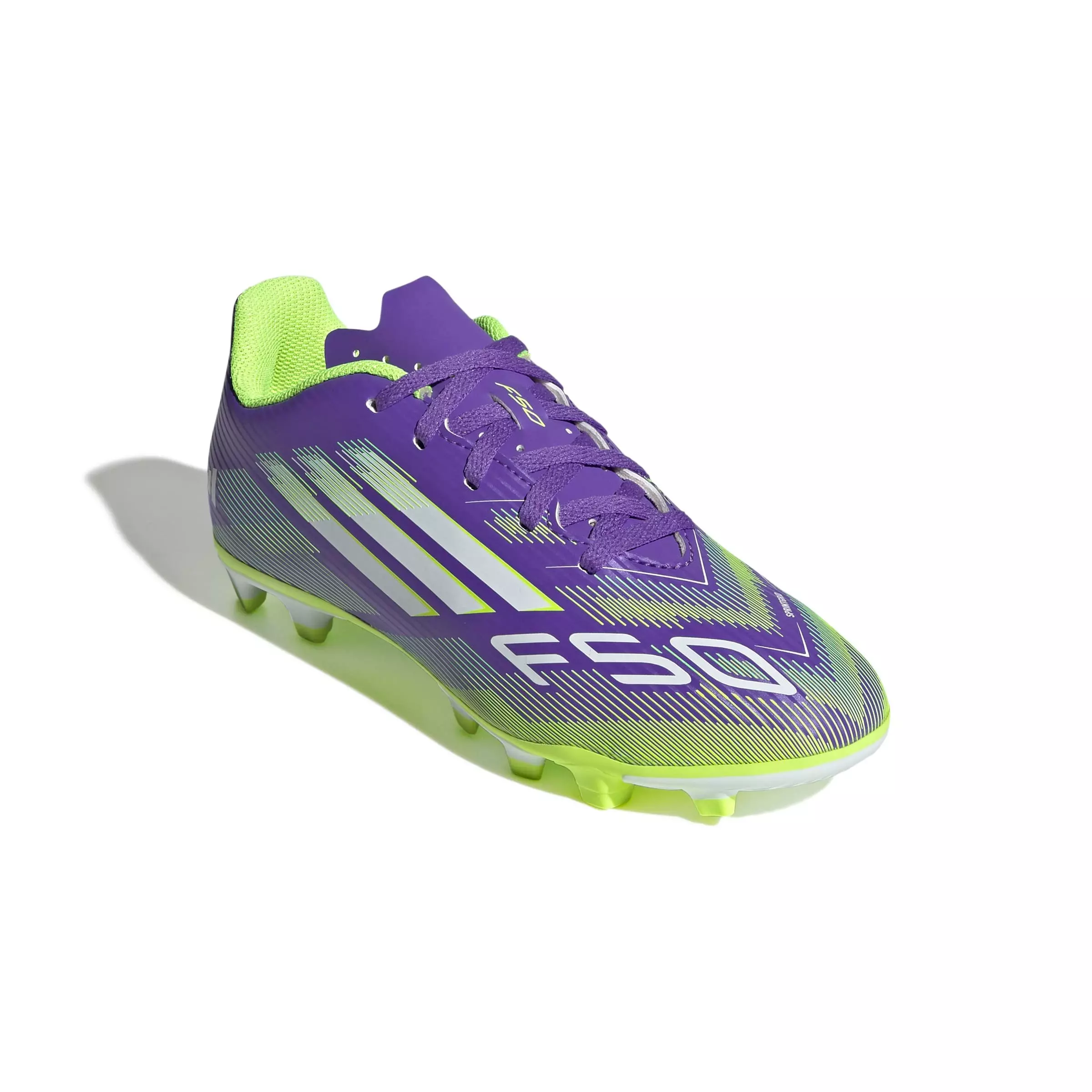 adidas F50 League "Radient" Preschool Kids' Soccer Cleat - PURPLE/YELLOW