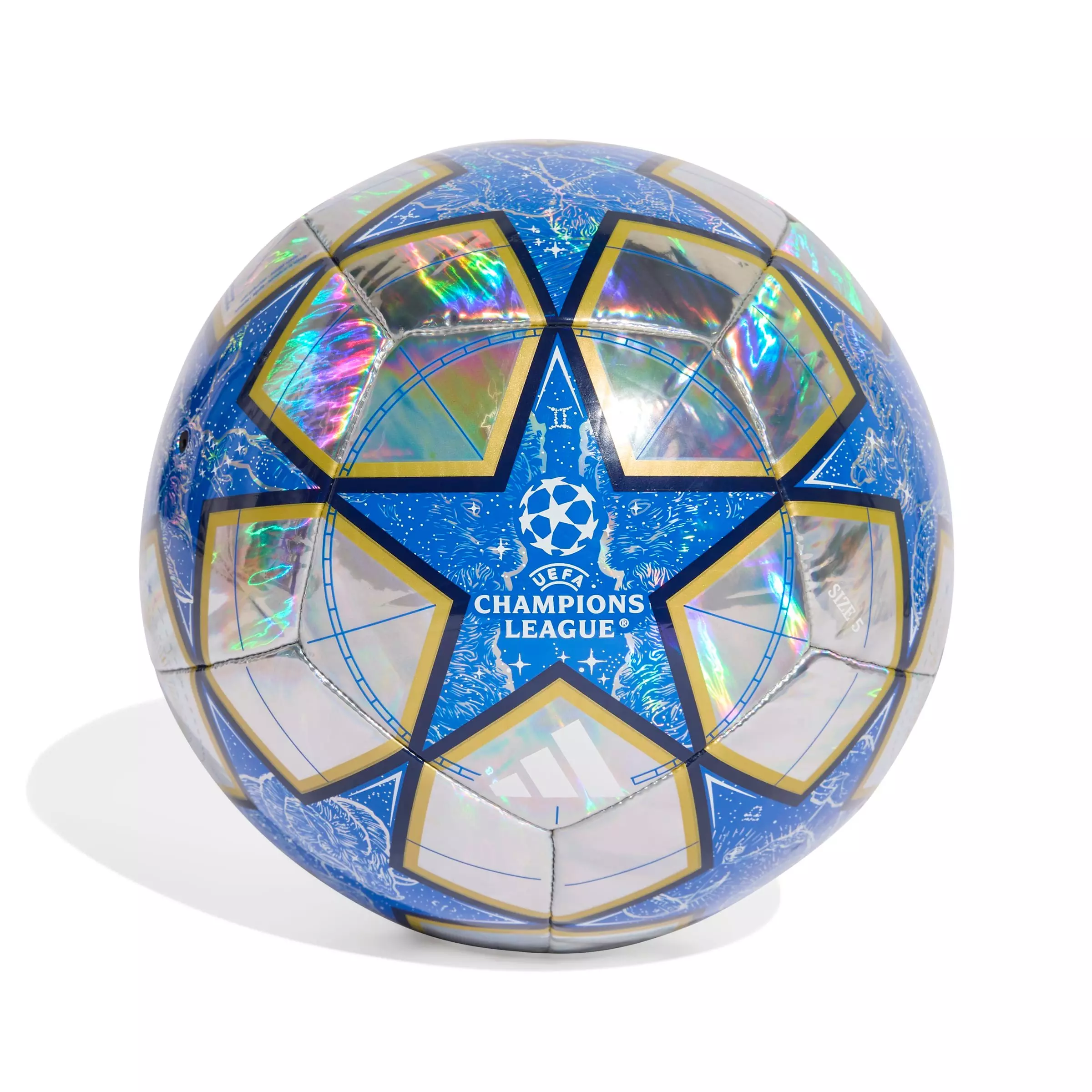 adidas UCL Training 25/26 League Stage Foil Soccer Ball - SILVER/BLUE