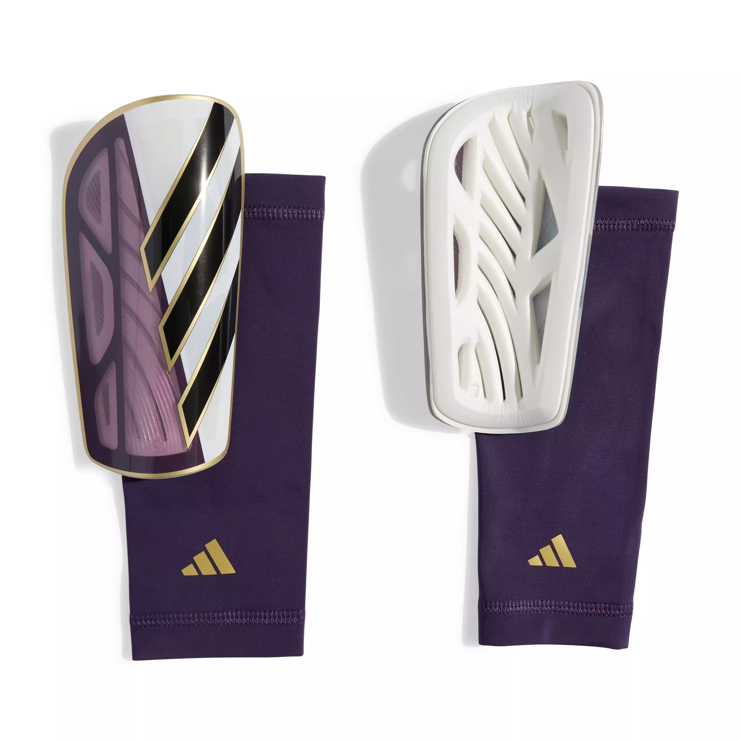 adidas Tiro SG League Road To Glory Soccer Shin Guards - WHITE/BLACK/GOLD