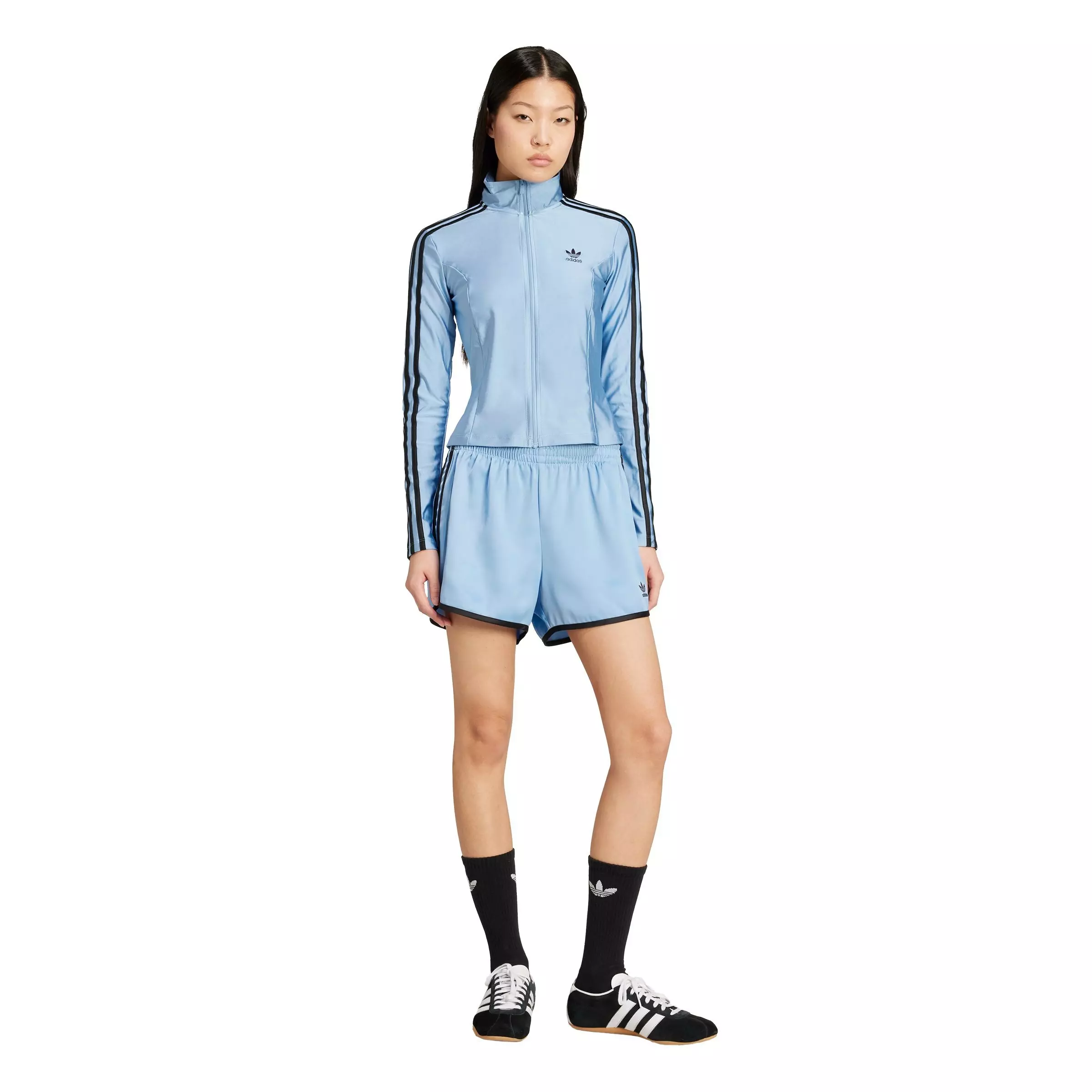 adidas Originals Women's Adicolor 3-Stripes Sprinter Shorts - BLUE/BLACK