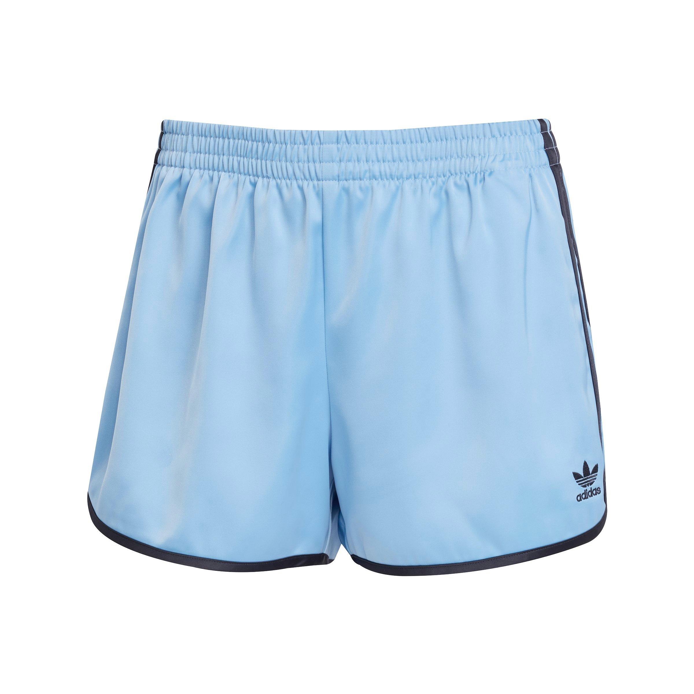 adidas Originals Women's Adicolor 3-Stripes Sprinter Shorts - BLUE/BLACK Thumbnail View 6