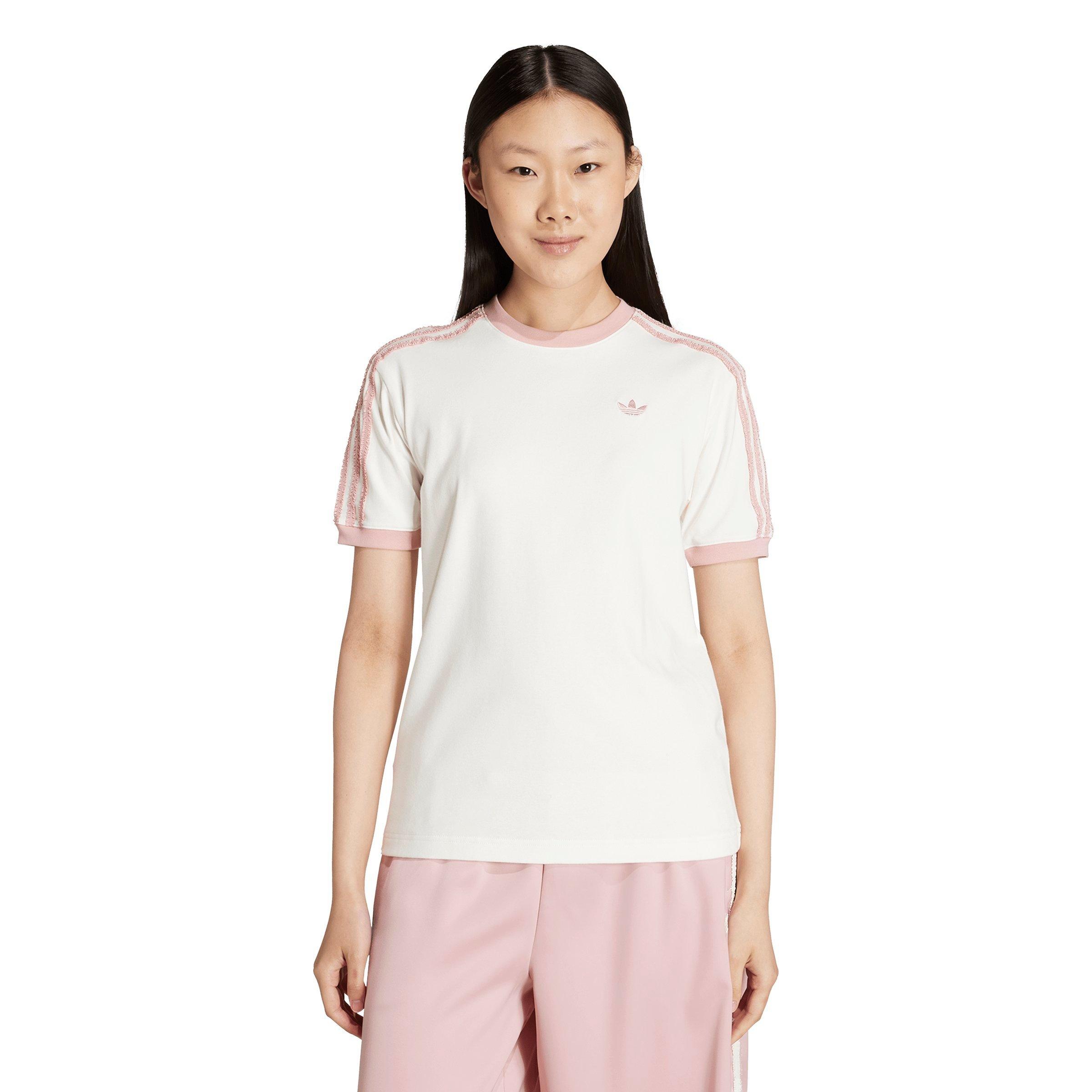 adidas Originals Women's Ruffle 3-Stripes Tee - WHITE Thumbnail View 1