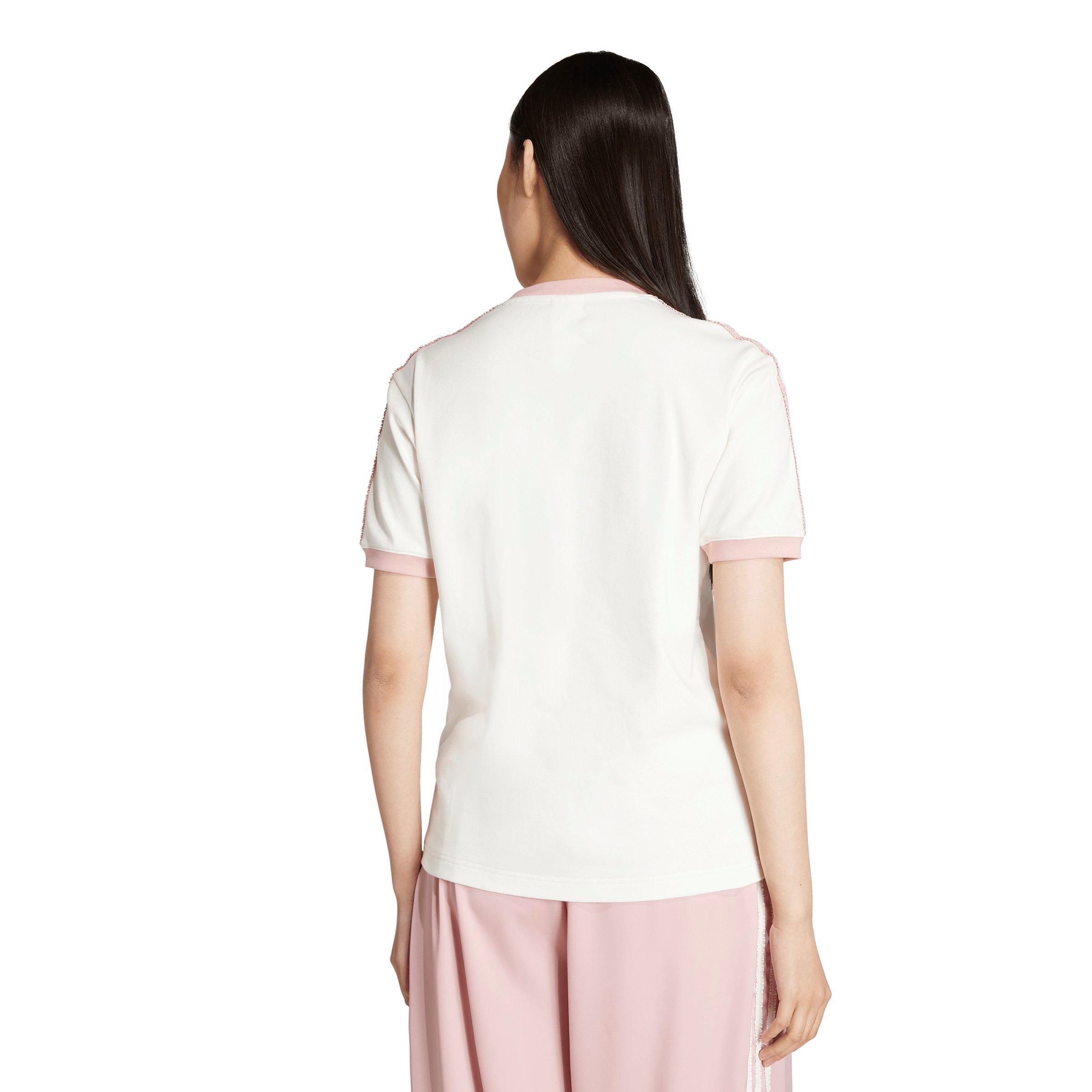 adidas Originals Women's Ruffle 3-Stripes Tee - WHITE Thumbnail View 2