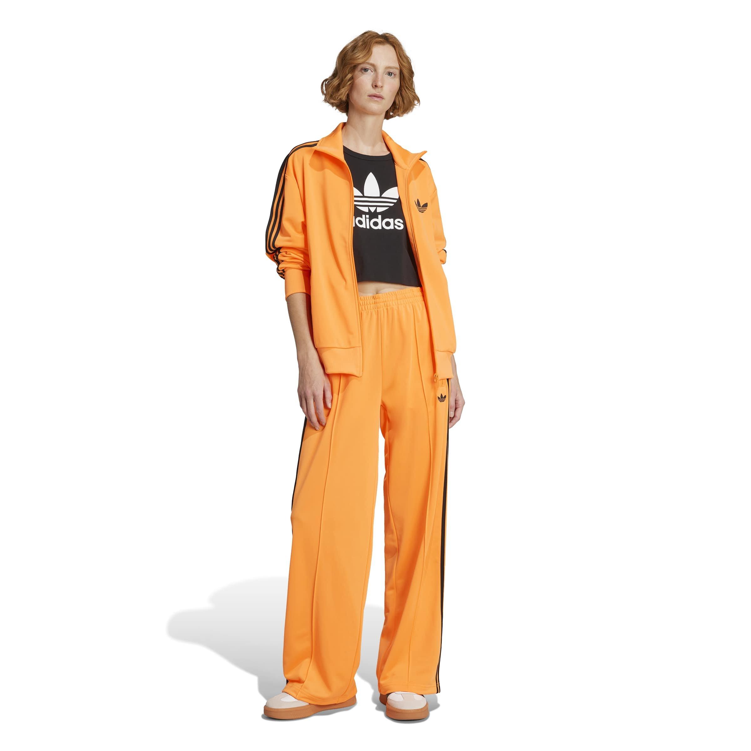 adidas Originals Women's Adicolor Classic Firebird Loose Track Pants - Orange/Black - ORANGE/BLACK Thumbnail View 5