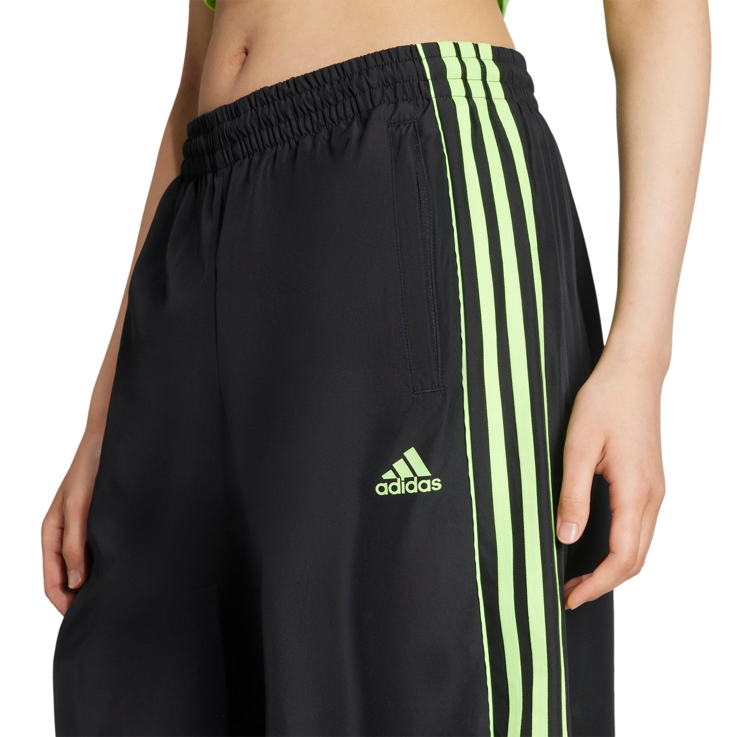 adidas Women's Teamgeist Adicolor Oversized Woven Track Pant​s - BLACK/GREEN Thumbnail View 4