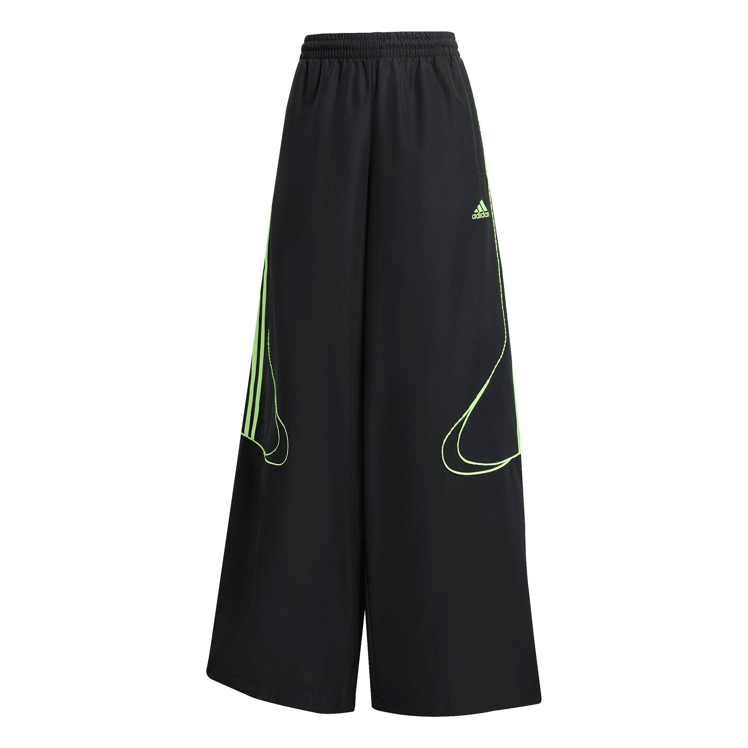 adidas Women's Teamgeist Adicolor Oversized Woven Track Pant​s - BLACK/GREEN Thumbnail View 6