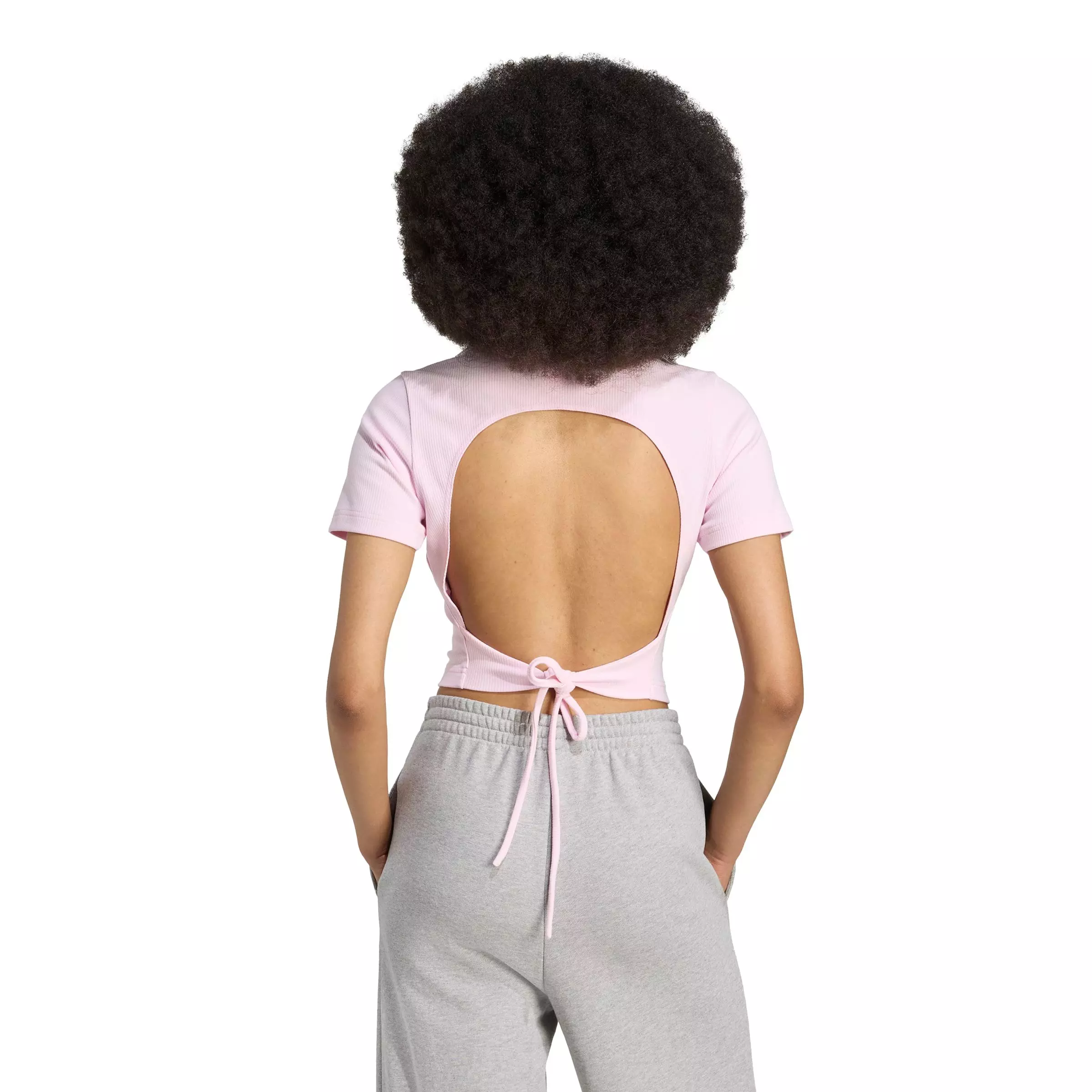 adidas Originals Women's Campus 200 Back Cut Out Rib Tee - PINK