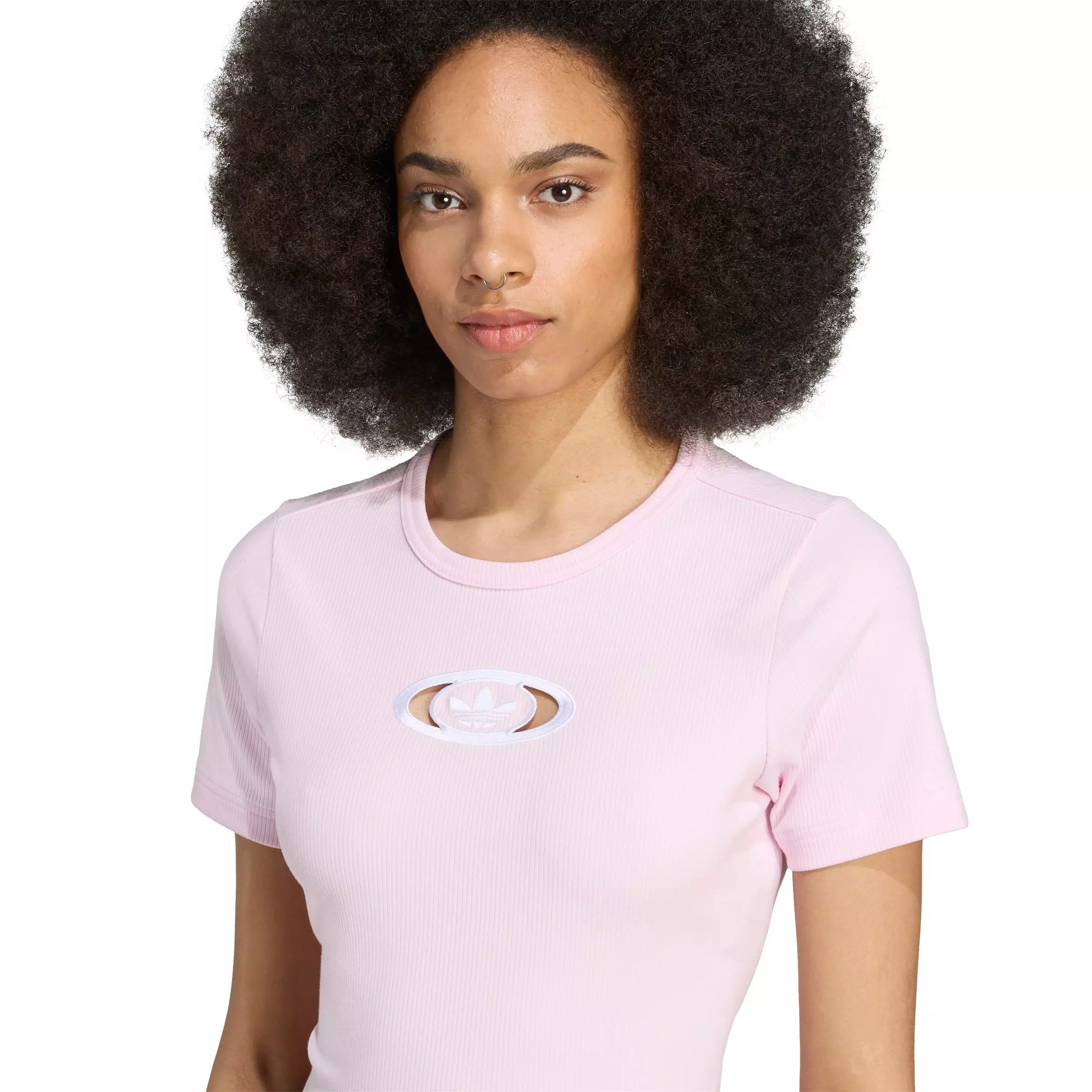 adidas Originals Women's Campus 200 Back Cut Out Rib Tee - PINK