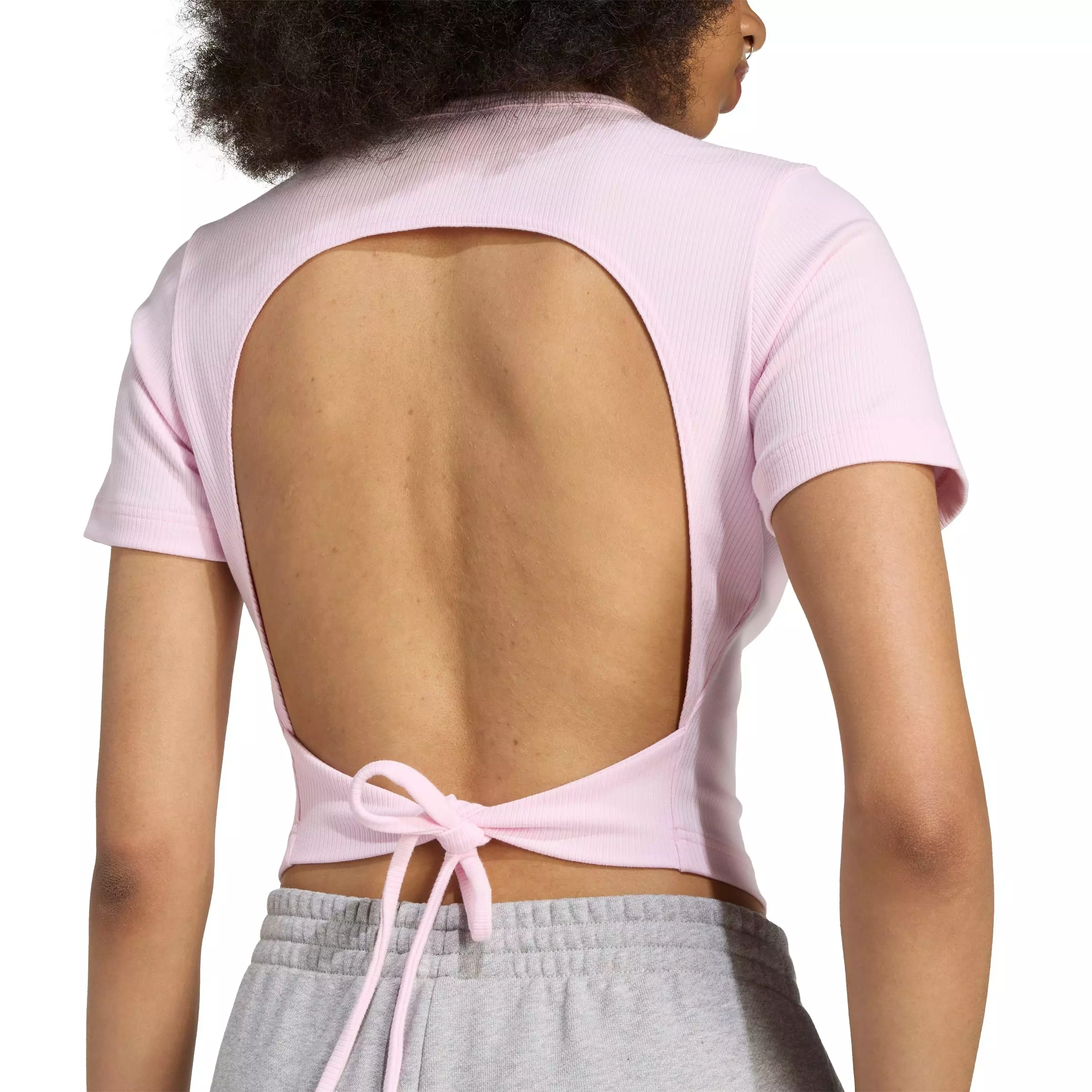 adidas Originals Women's Campus 200 Back Cut Out Rib Tee - PINK