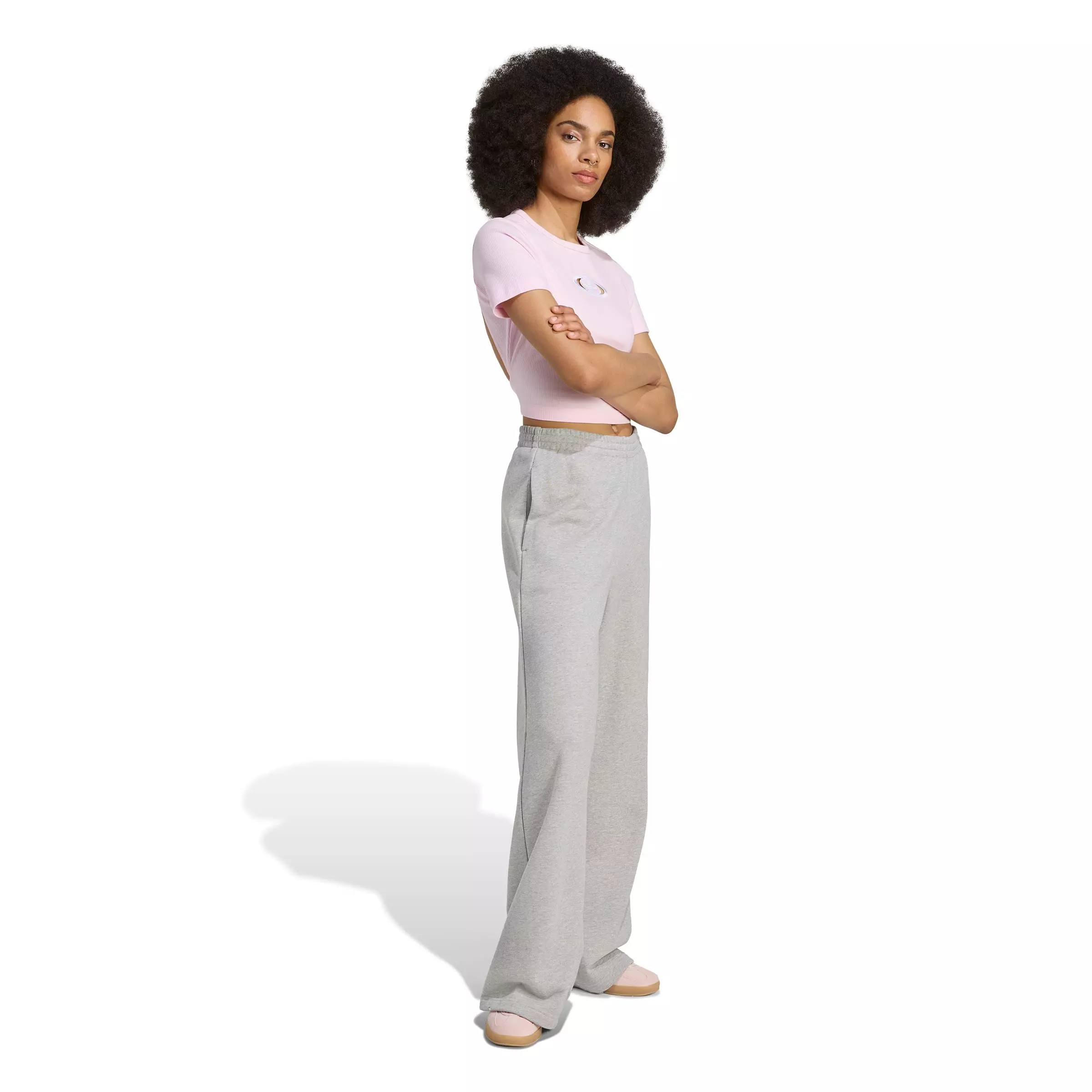 adidas Originals Women's Campus 200 Back Cut Out Rib Tee - PINK