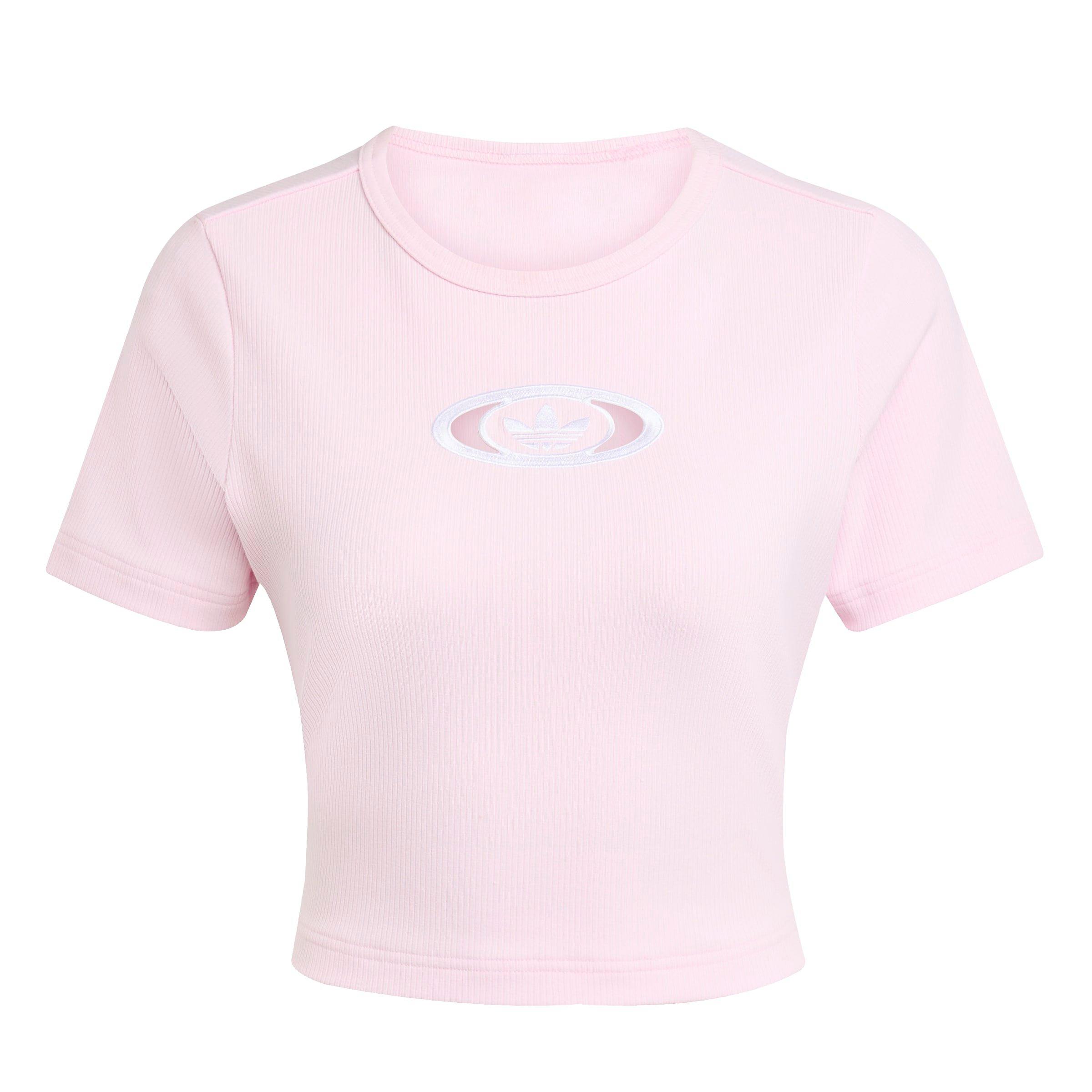adidas Originals Women's Campus 200 Back Cut Out Rib Tee - PINK Thumbnail View 6