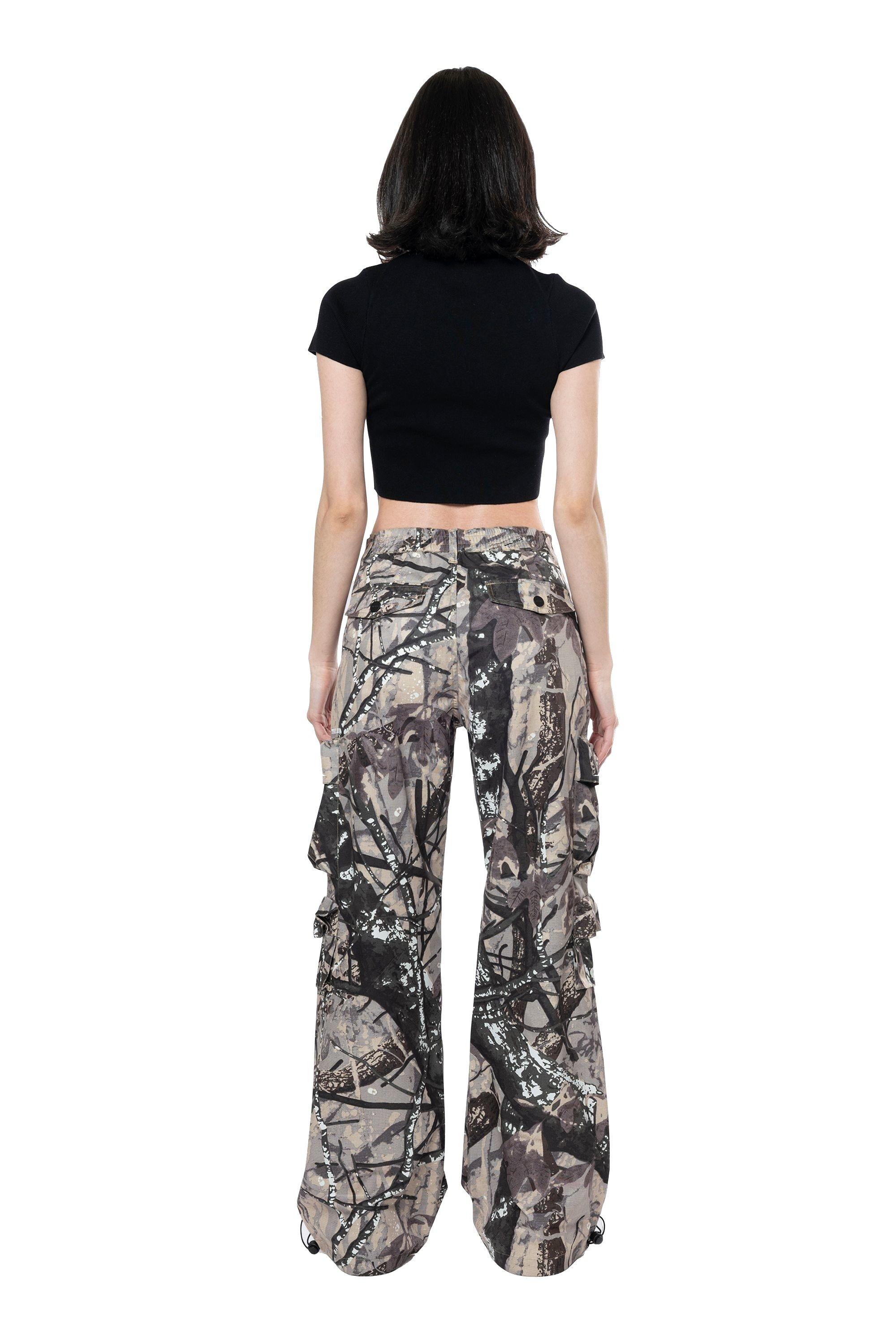 Smoke Rise Women's Wide Leg ATS Woven Pants - Wood Camo - CAMO/BLACK Thumbnail View 2