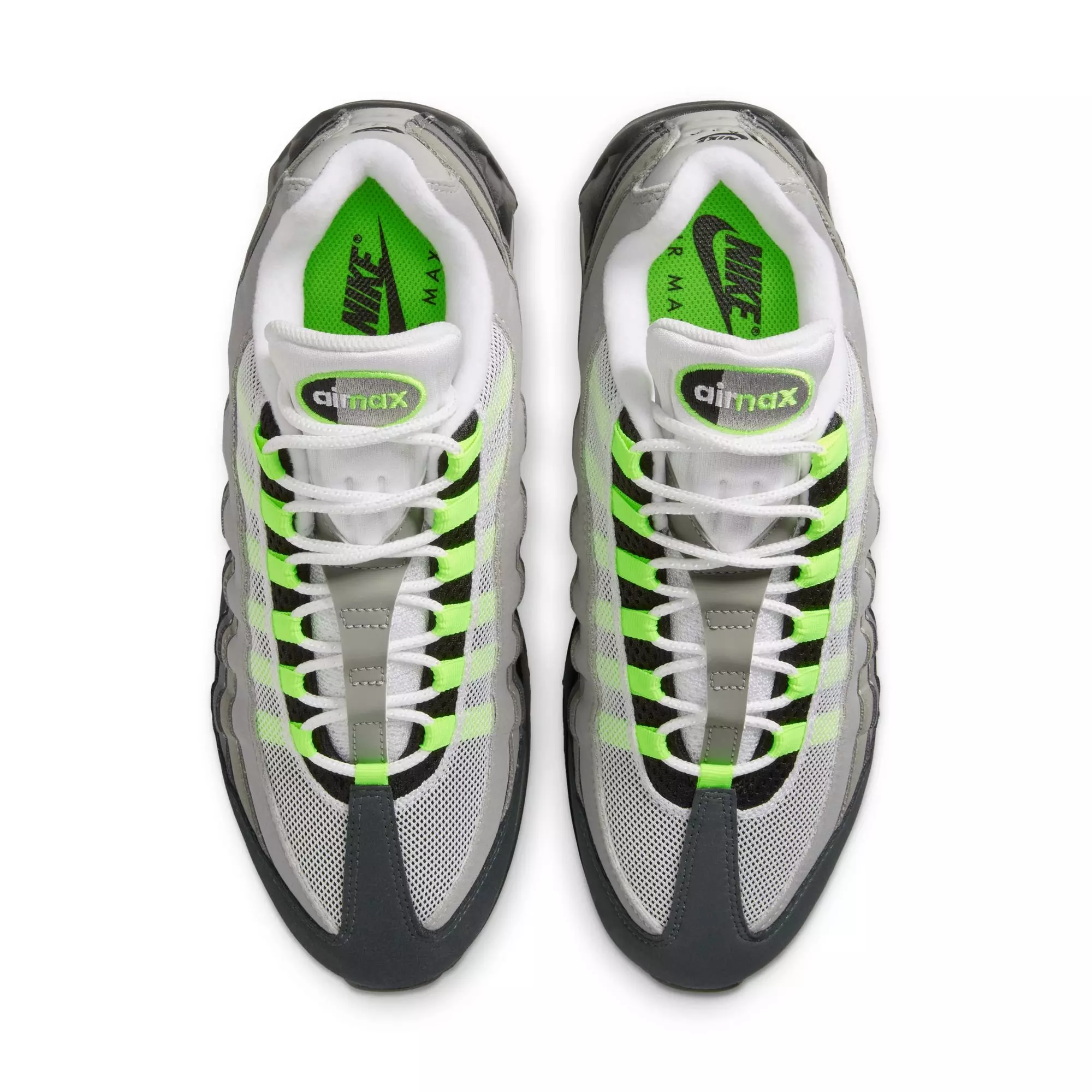 Nike Air Max 95 OG "Black/Neon Yellow/Cool Grey" Men's Shoe - GREEN/GREY