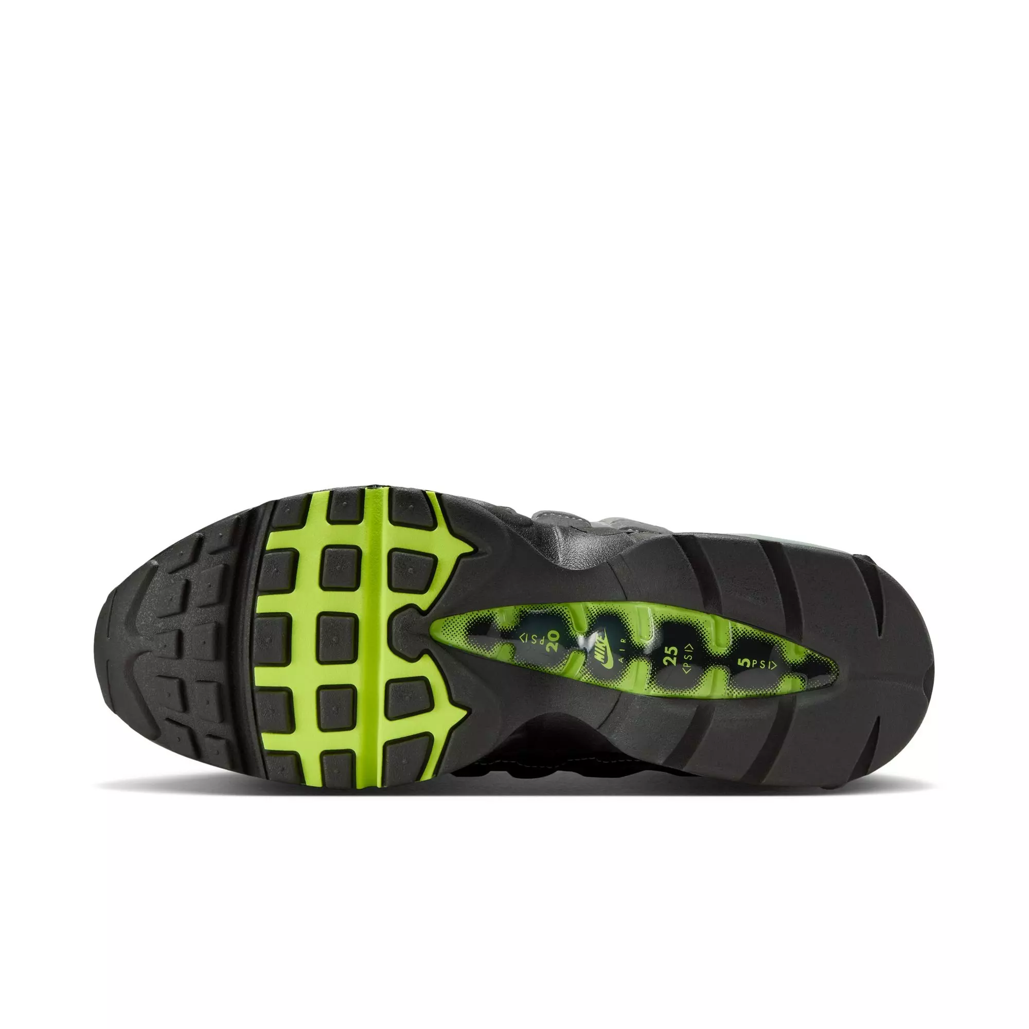 Nike Air Max 95 OG "Black/Neon Yellow/Cool Grey" Men's Shoe - GREEN/GREY