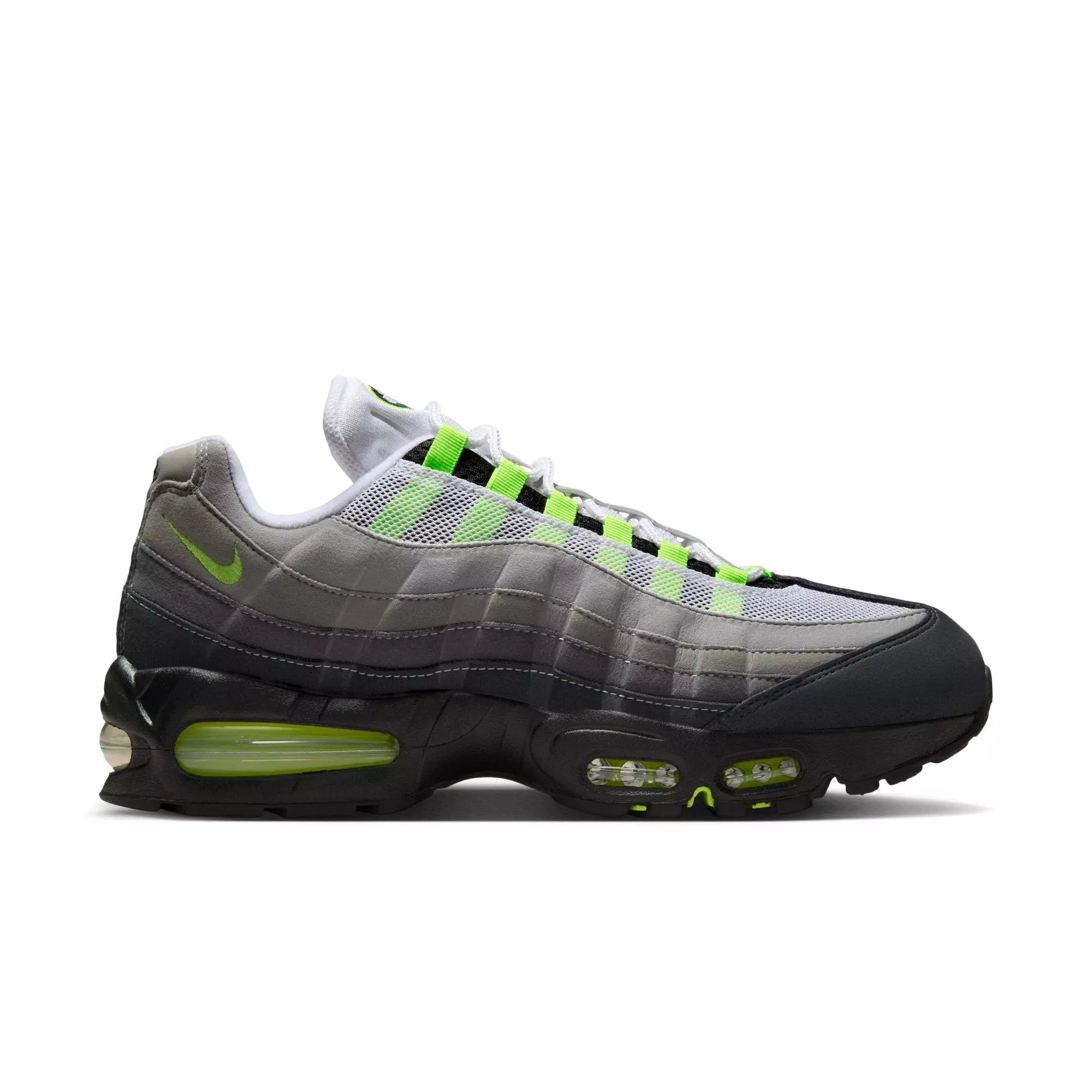 Nike Air Max 95 OG "Black/Neon Yellow/Cool Grey" Men's Shoe - GREEN/GREY