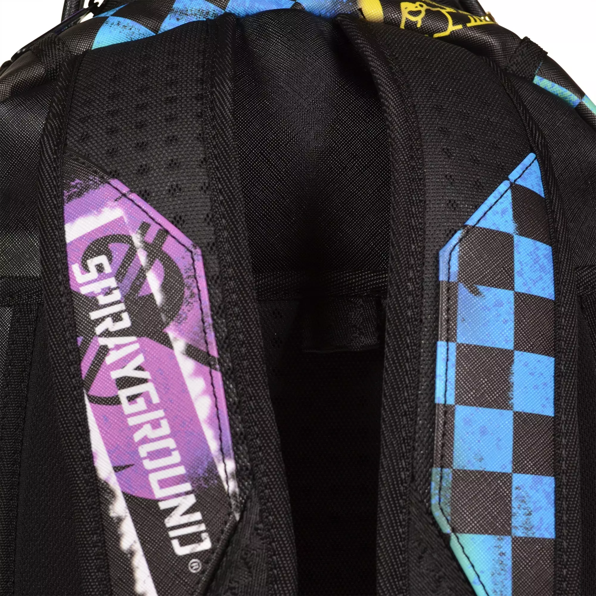 Sprayground Shark Central Stencils Backpack - BLACK