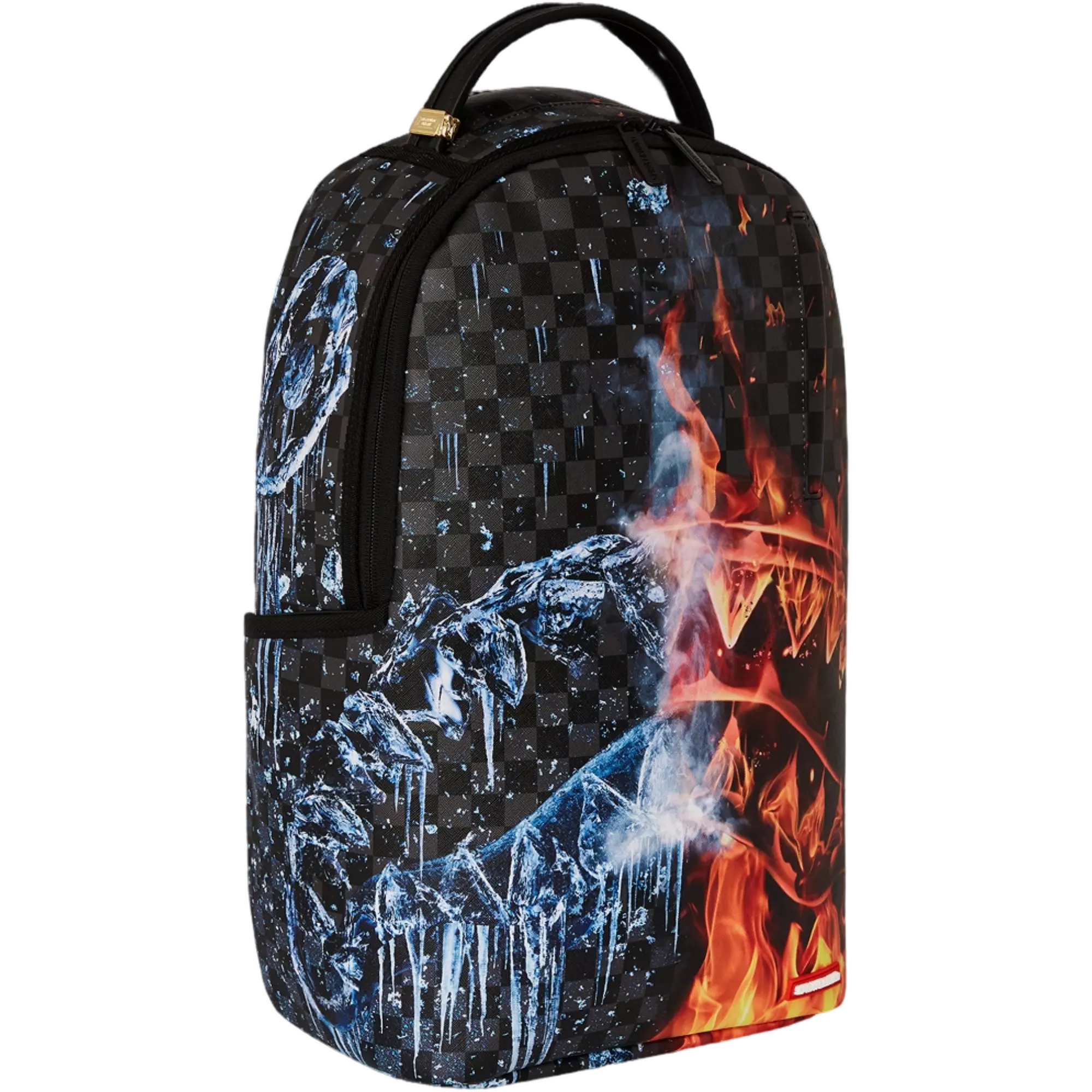 Sprayground Fire and Ice Shark Backpack - BLACK