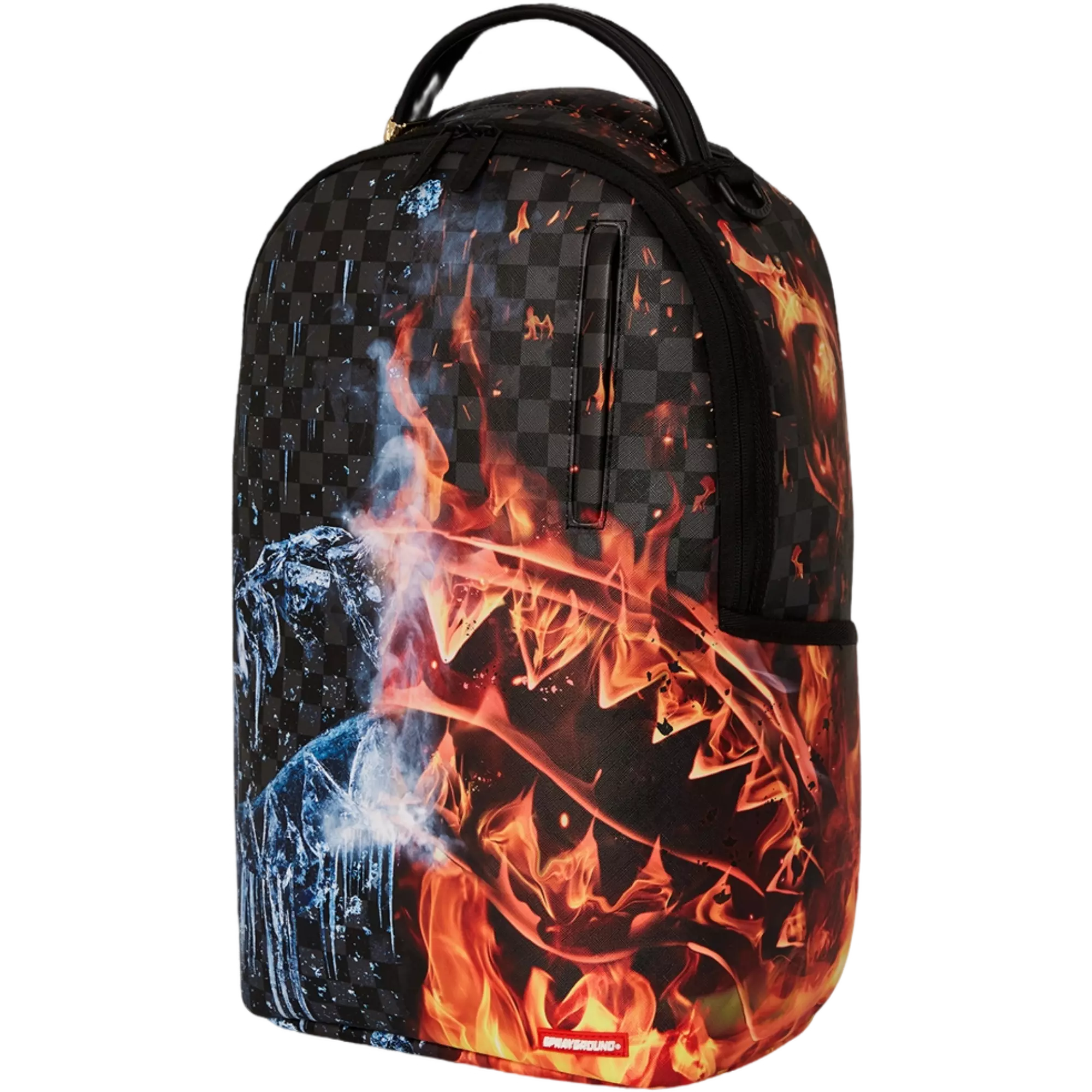 Sprayground Fire and Ice Shark Backpack - BLACK