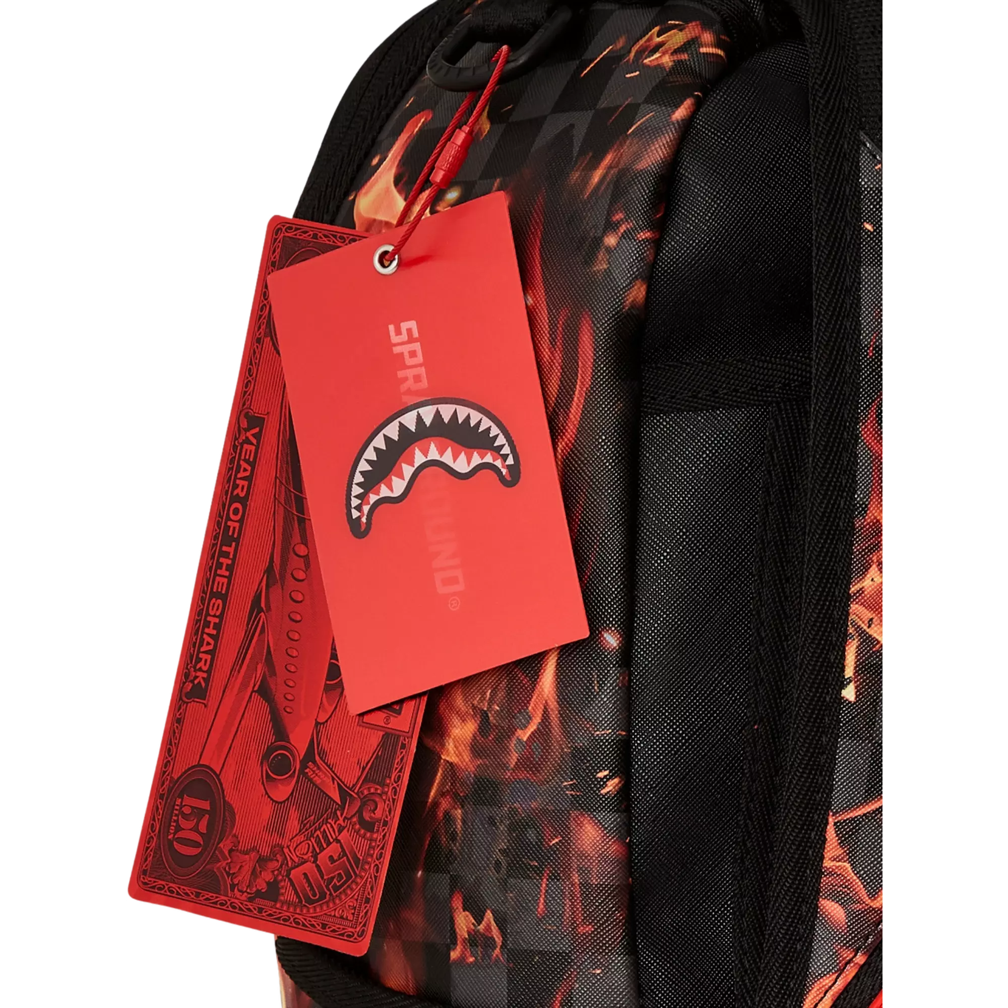 Sprayground Fire and Ice Shark Backpack - BLACK