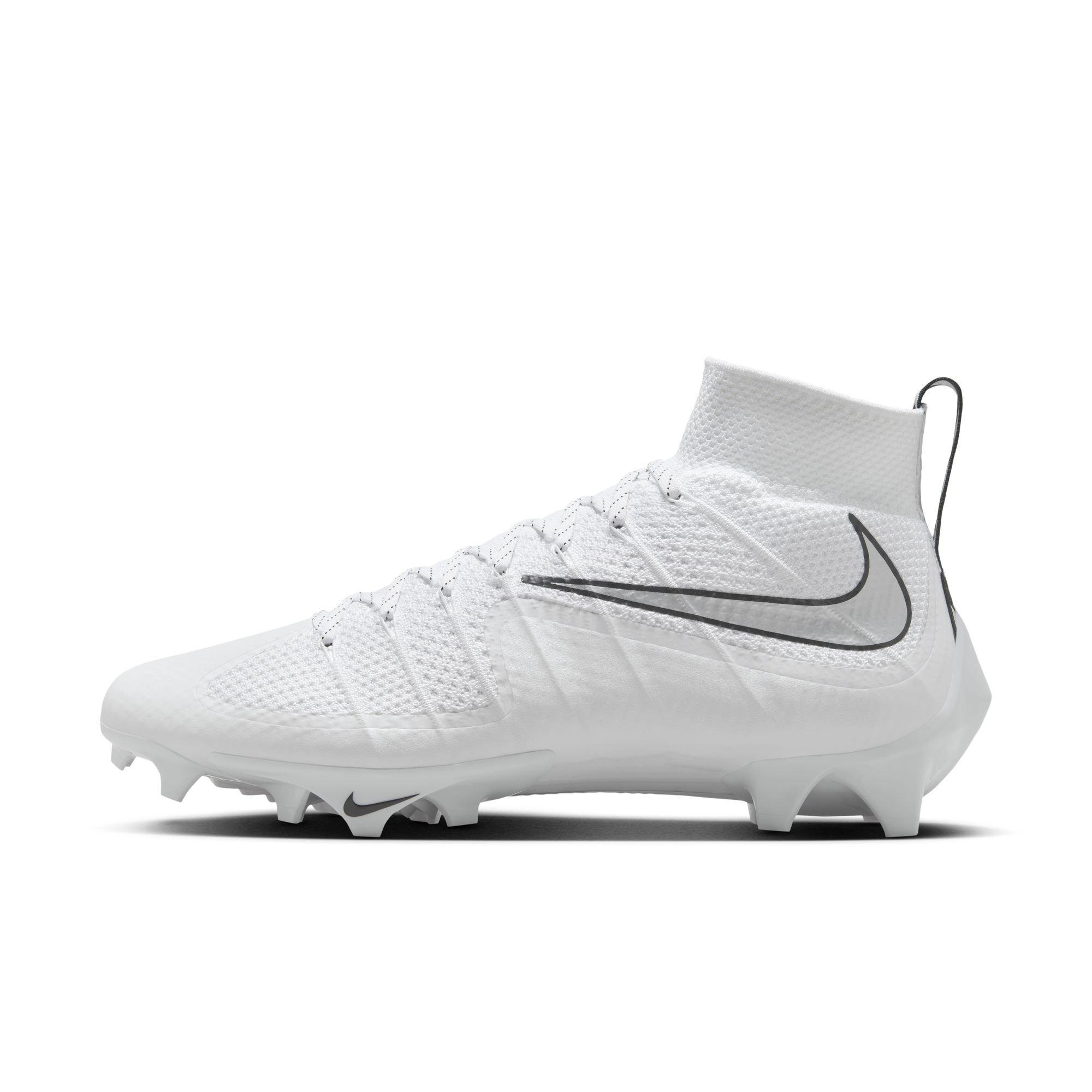 Nike Vapor Edge 360 Untouchable "White/Metallic Silver/Black" Men's Football Cleat - WHITE/SILVER Thumbnail View 3