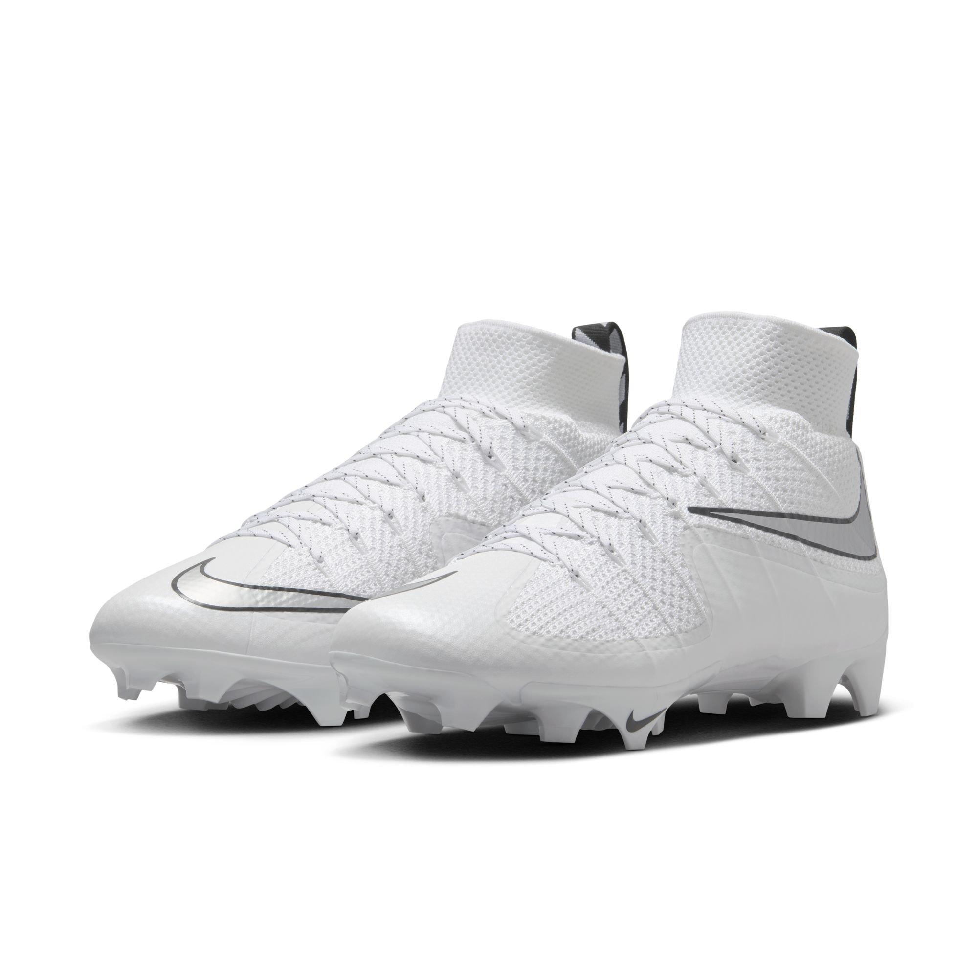Nike Vapor Edge 360 Untouchable "White/Metallic Silver/Black" Men's Football Cleat - WHITE/SILVER Thumbnail View 5