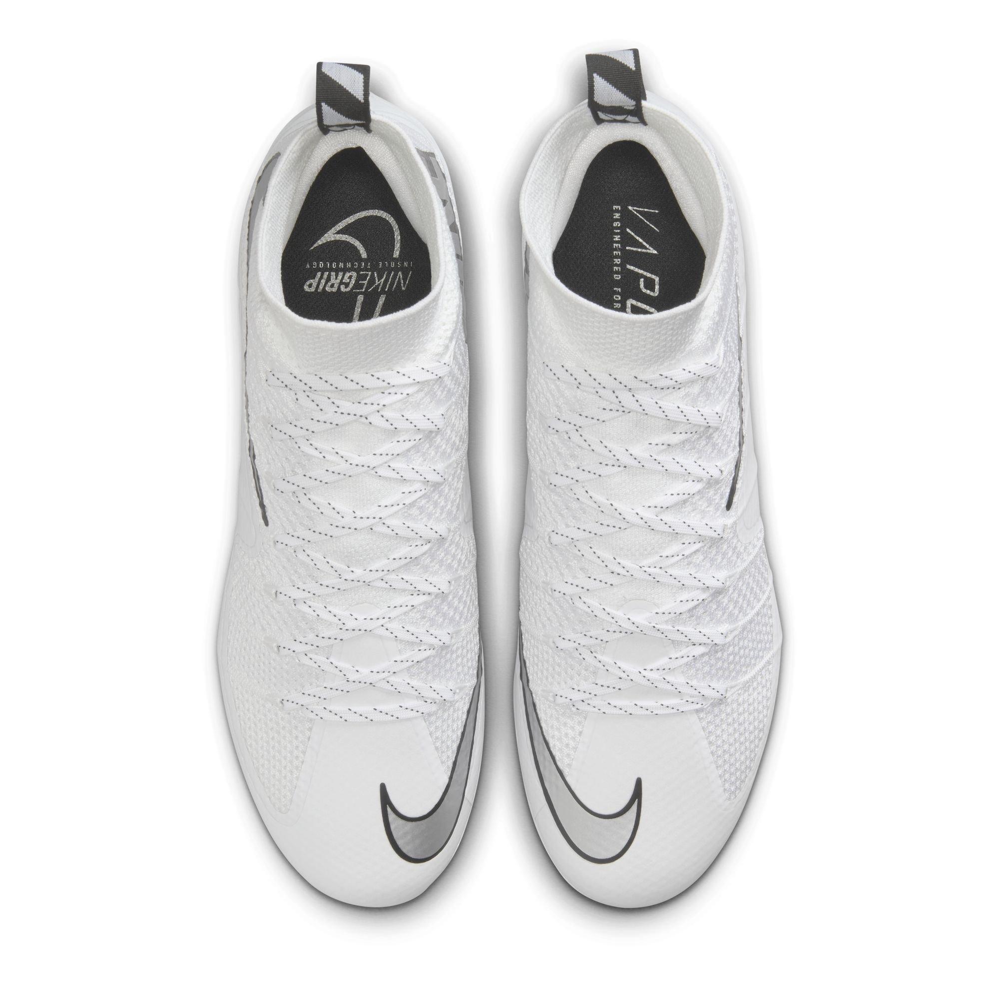 Nike Vapor Edge 360 Untouchable "White/Metallic Silver/Black" Men's Football Cleat - WHITE/SILVER Thumbnail View 6