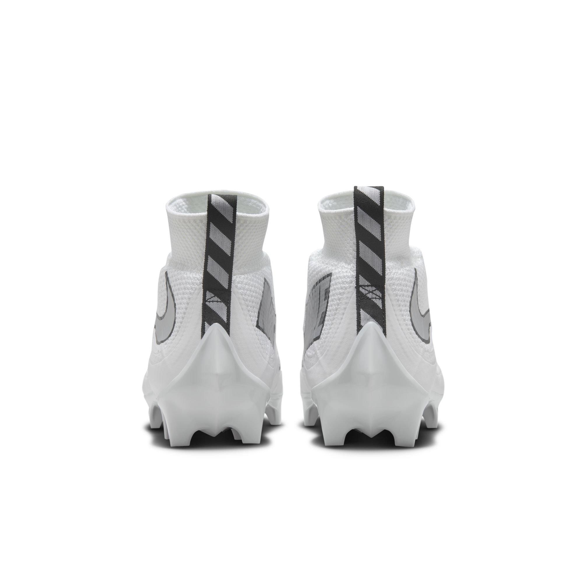 Nike Vapor Edge 360 Untouchable "White/Metallic Silver/Black" Men's Football Cleat - WHITE/SILVER Thumbnail View 7