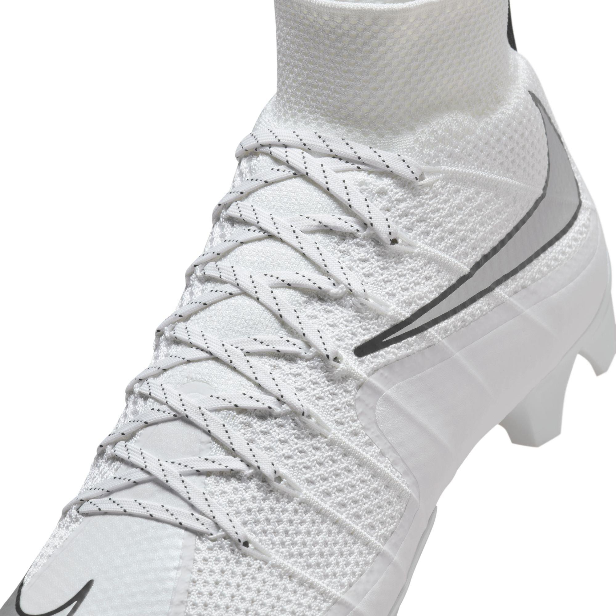 Nike Vapor Edge 360 Untouchable "White/Metallic Silver/Black" Men's Football Cleat - WHITE/SILVER Thumbnail View 11