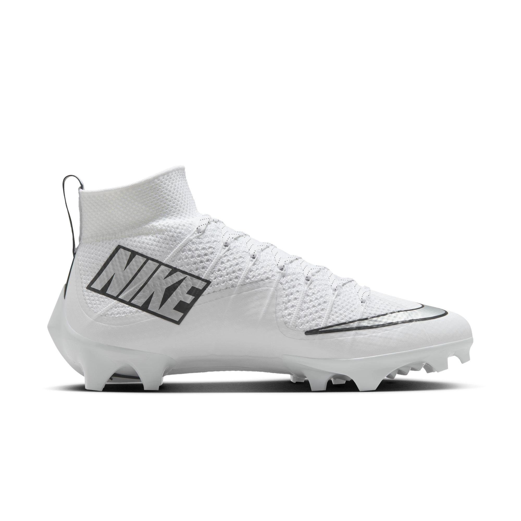 Nike Vapor Edge 360 Untouchable "White/Metallic Silver/Black" Men's Football Cleat - WHITE/SILVER Thumbnail View 2