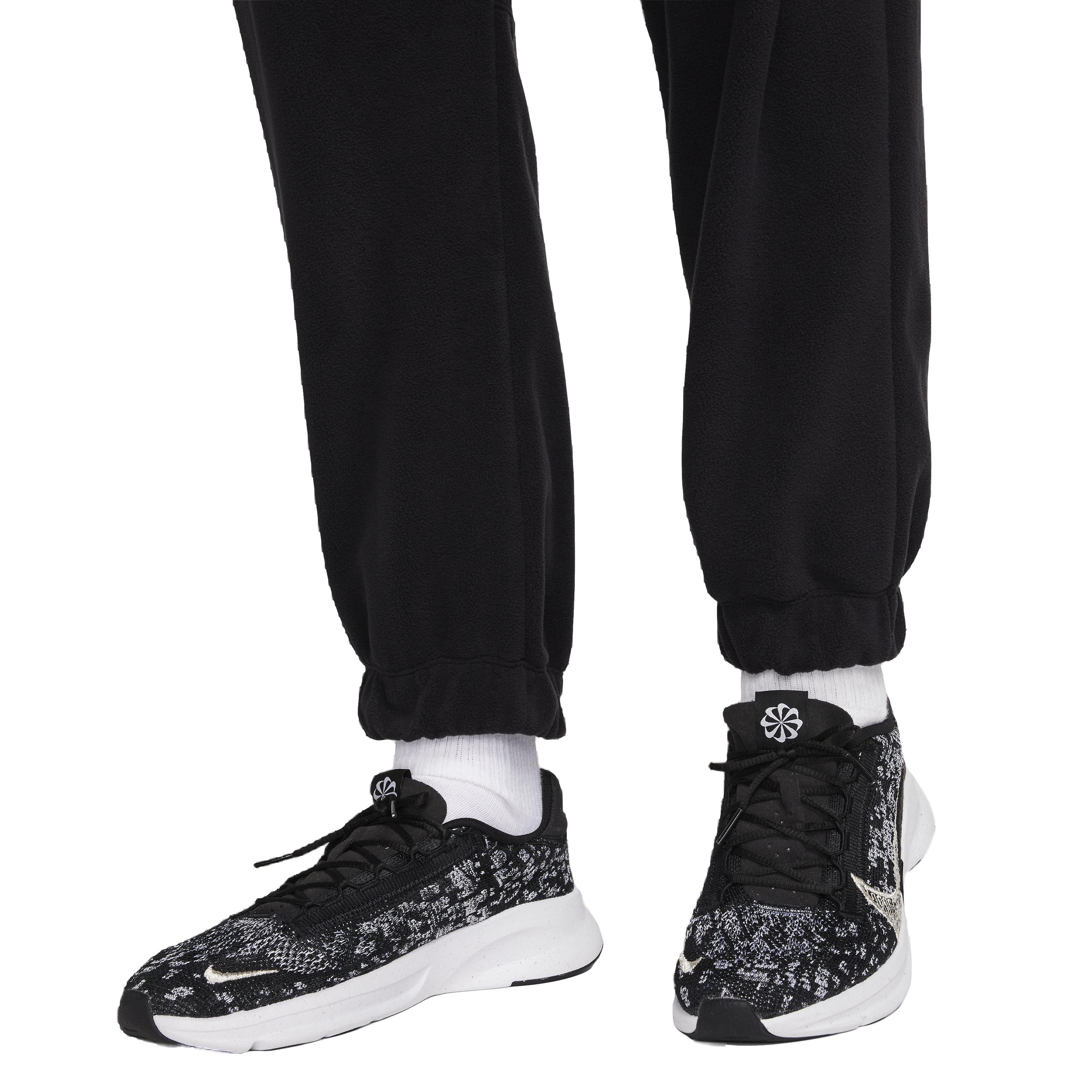 Nike Women's Therma-FIT One Loose Fleece Pants - BLACK Thumbnail View 4