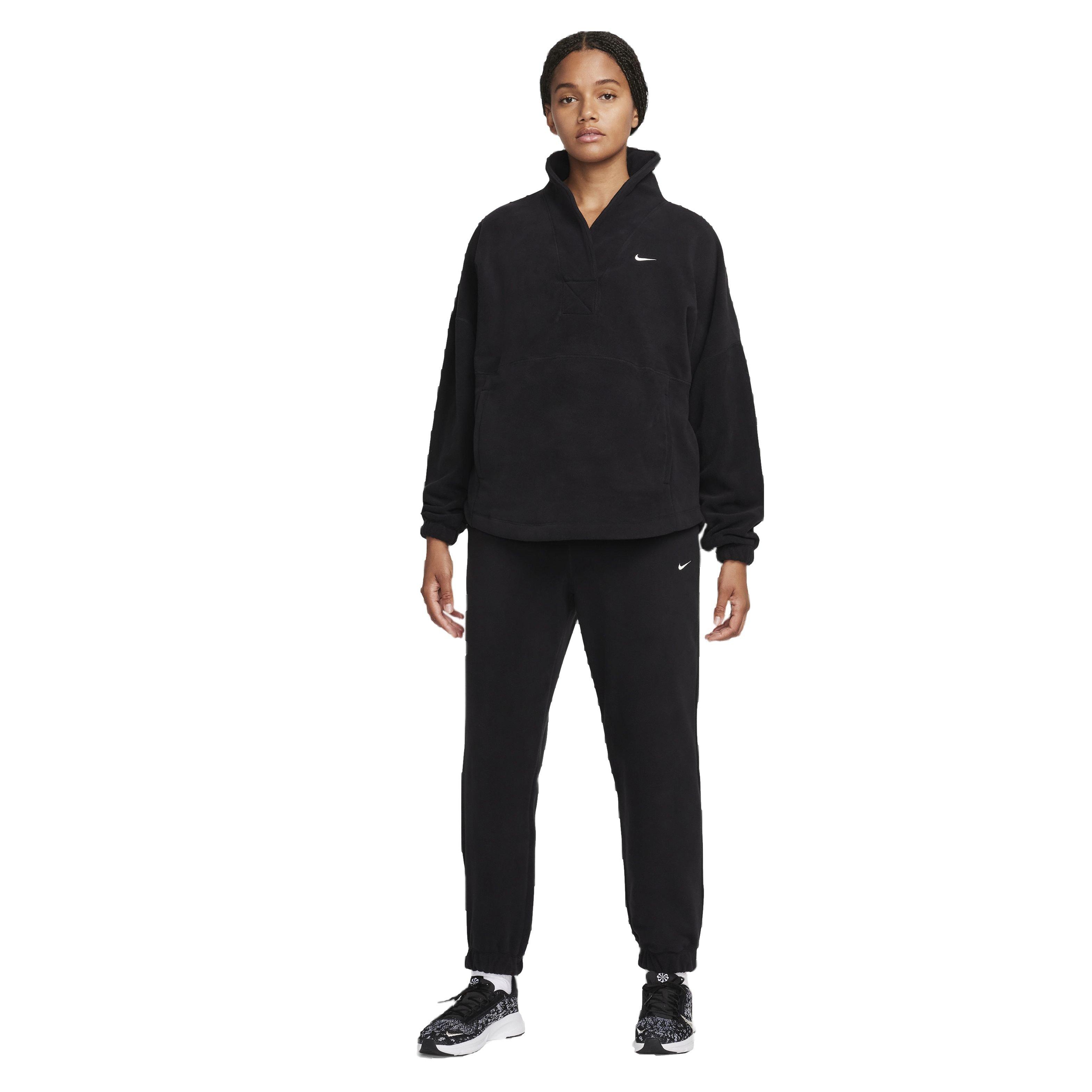 Nike Women's Therma-FIT One Loose Fleece Pants - BLACK Thumbnail View 5