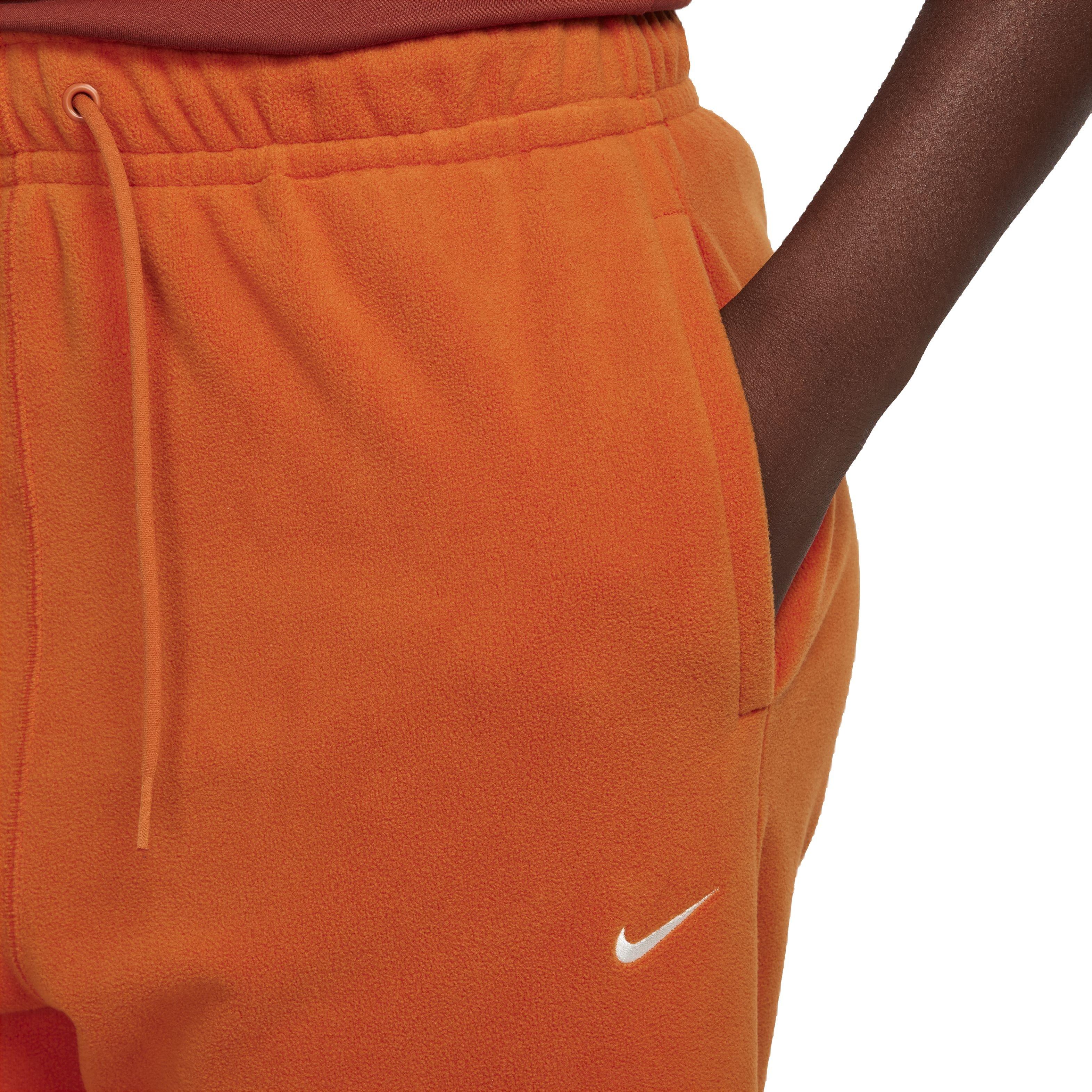 Nike Women's Therma-FIT One Loose Fleece Pants - ORANGE Thumbnail View 3