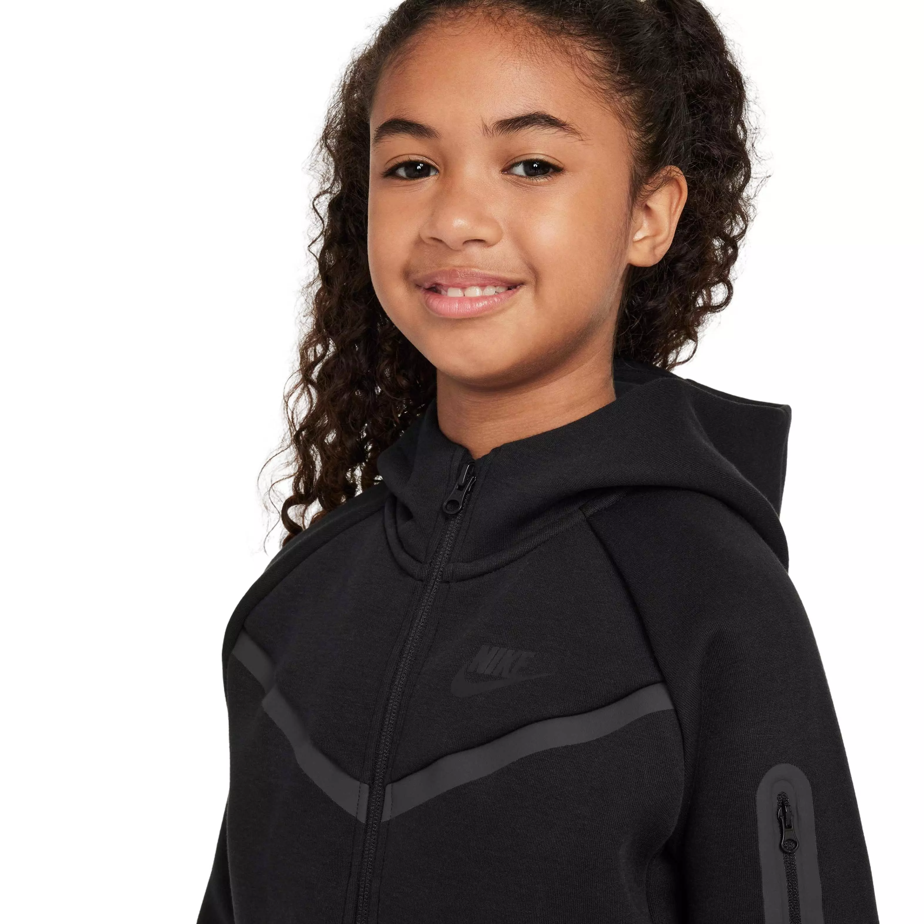 Nike Big Girls' Sportswear Tech Fleece Full-Zip Jacket - BLACK