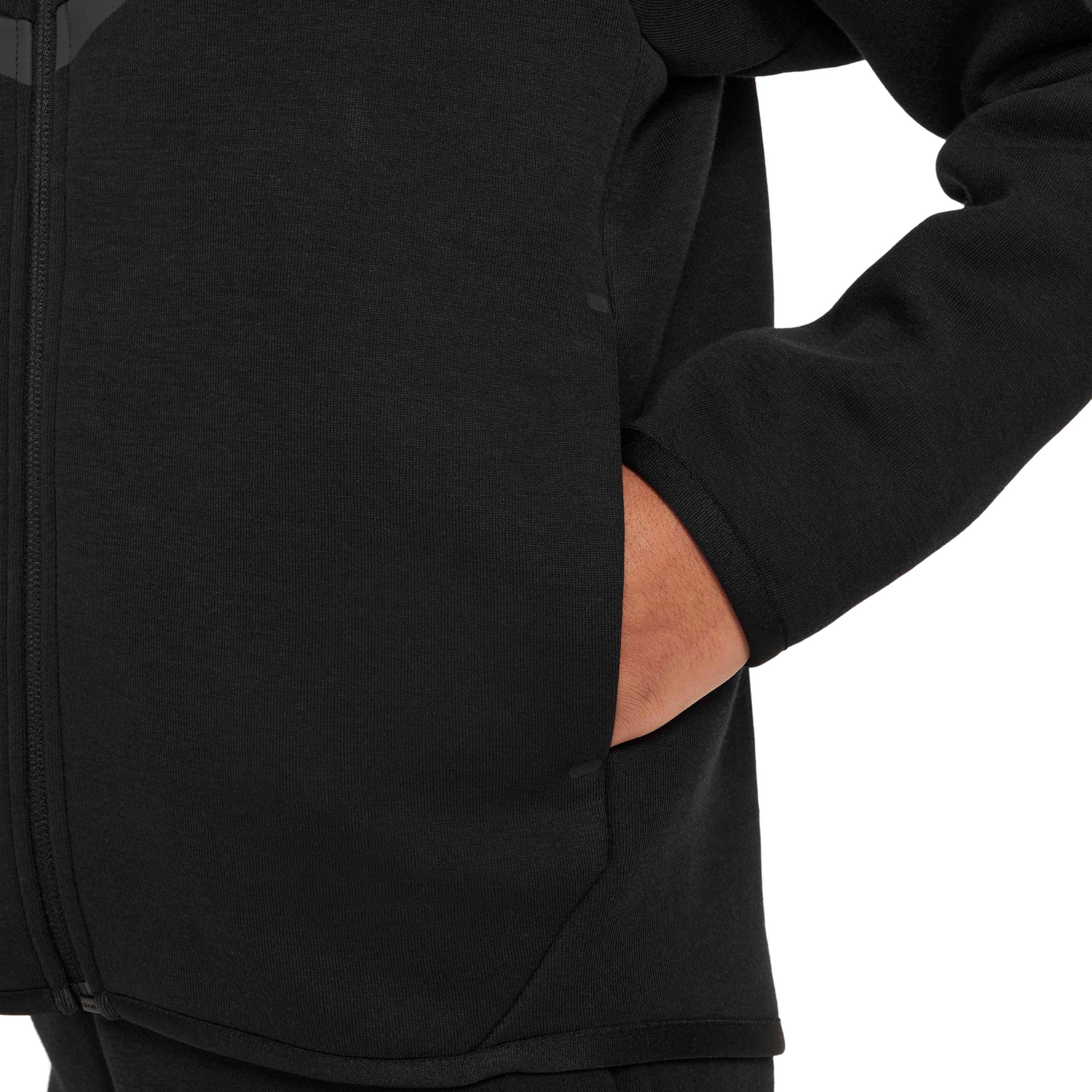 Nike Big Girls' Sportswear Tech Fleece Jacket - BLACK Thumbnail View 5